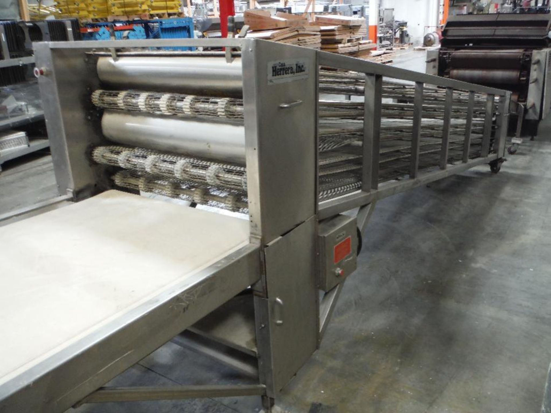 Corn tortilla line, 3 pass oven, 166 in. long x 33 in. wide, roll sheeter 30 in. wide, 4 up 6 in. di - Image 17 of 27