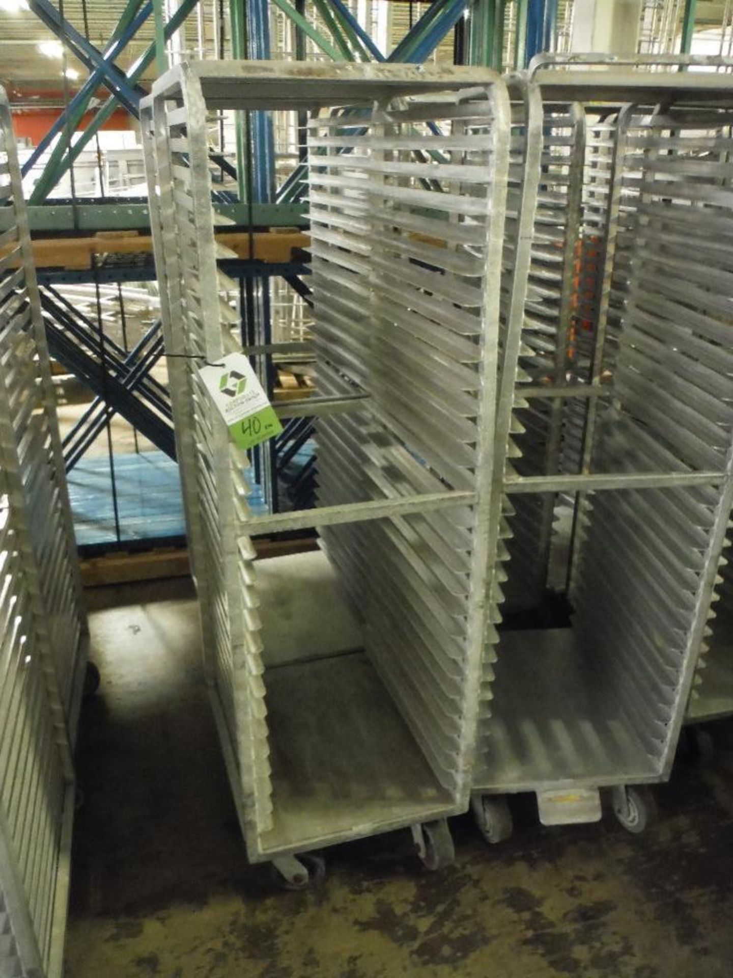 Aluminum bakery rack with top, 26 in. long x 18 in. wide x 68 in. tall, 28 shelves (EACH) ** Rigging - Image 3 of 3