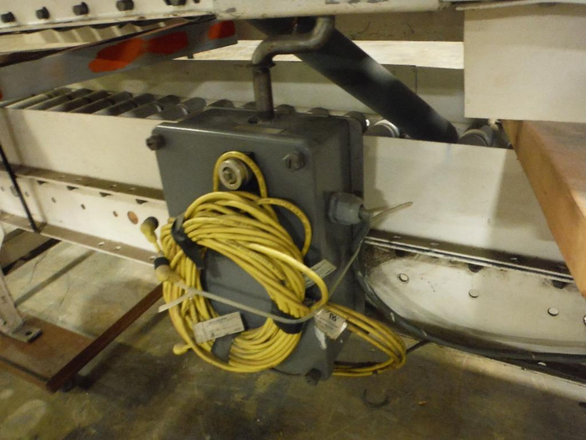 Powered roller conveyor, 180 in. long x 15 in. wide rollers, missing motor and drive ** Rigging Fee: - Image 5 of 5