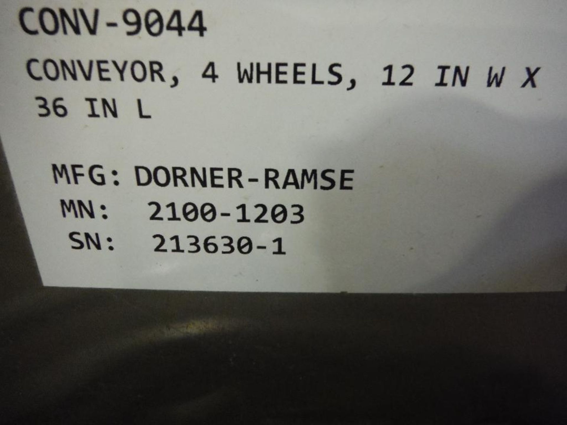 Rotary single slitter, on a Dorner conveyor, 36 in. long x 12 in. wide, on casters ** Rigging Fee: $ - Image 9 of 9