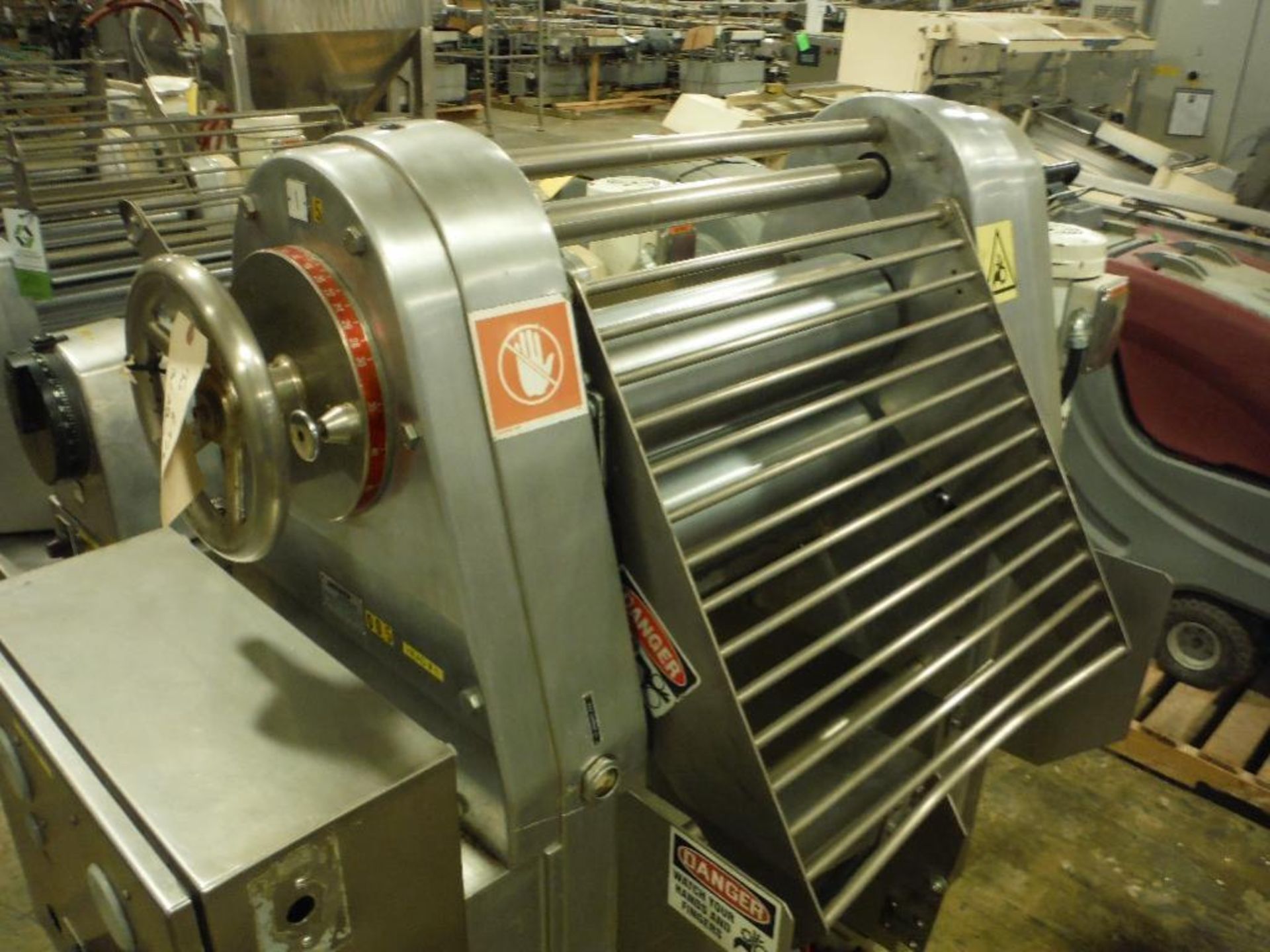 Rondo 5 station sheeting line, Model PQC613333, SN A5113002, 24 in. SS rolls, SS frame, on casters * - Image 10 of 13