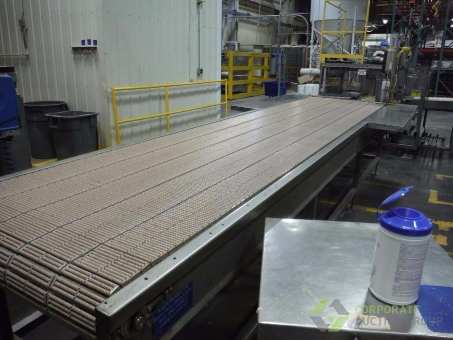 SS 5 lane accumulation conveyor, 16 ft. long x 38 in. wide, motor and drive ** Rigging Fee: $ 150**
