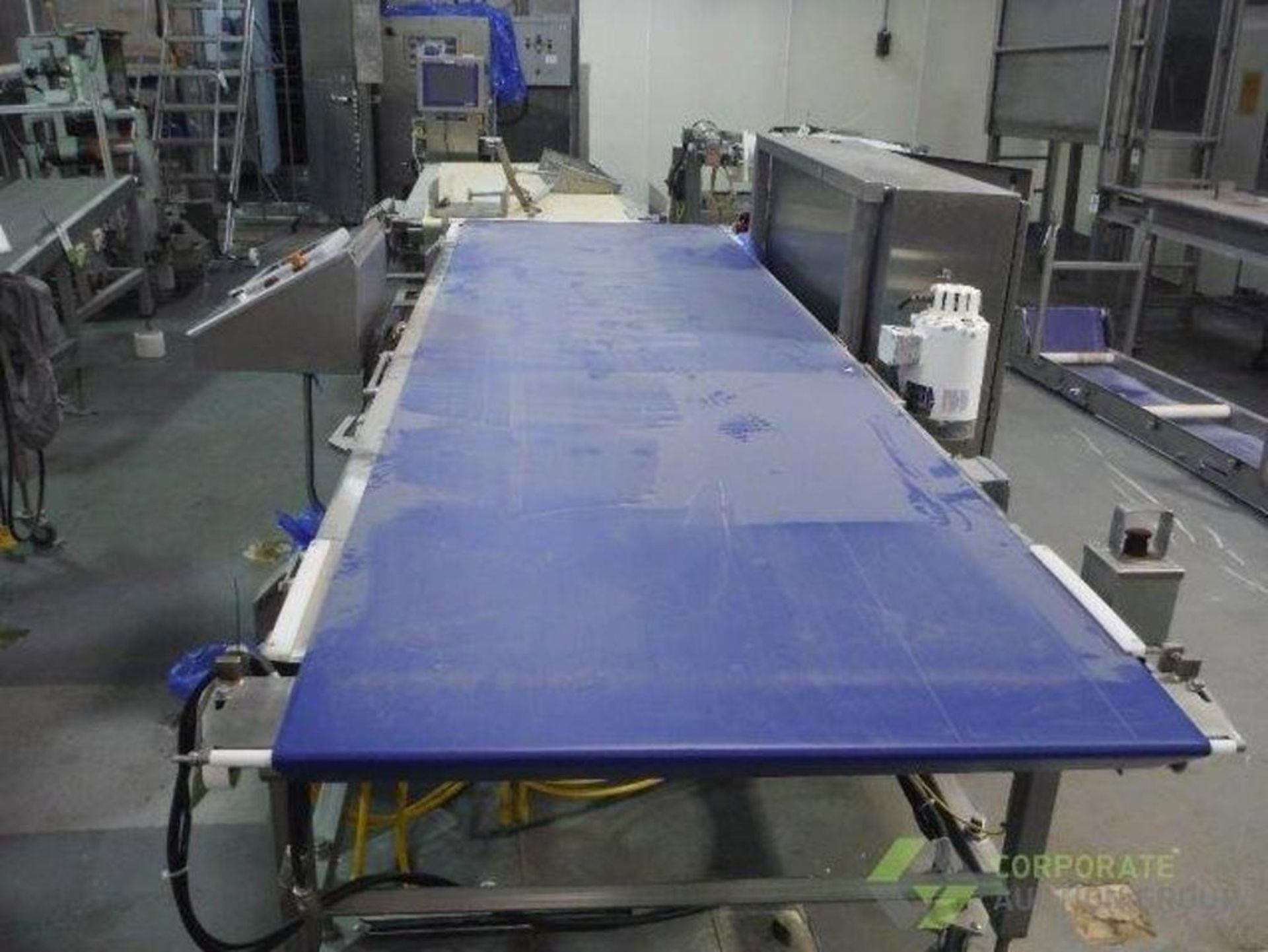 BMI belt conveyor, blue sanitary belt, 144 in. long x 39 in. wide x 40 in. tall, with Allen Bradley - Image 2 of 12