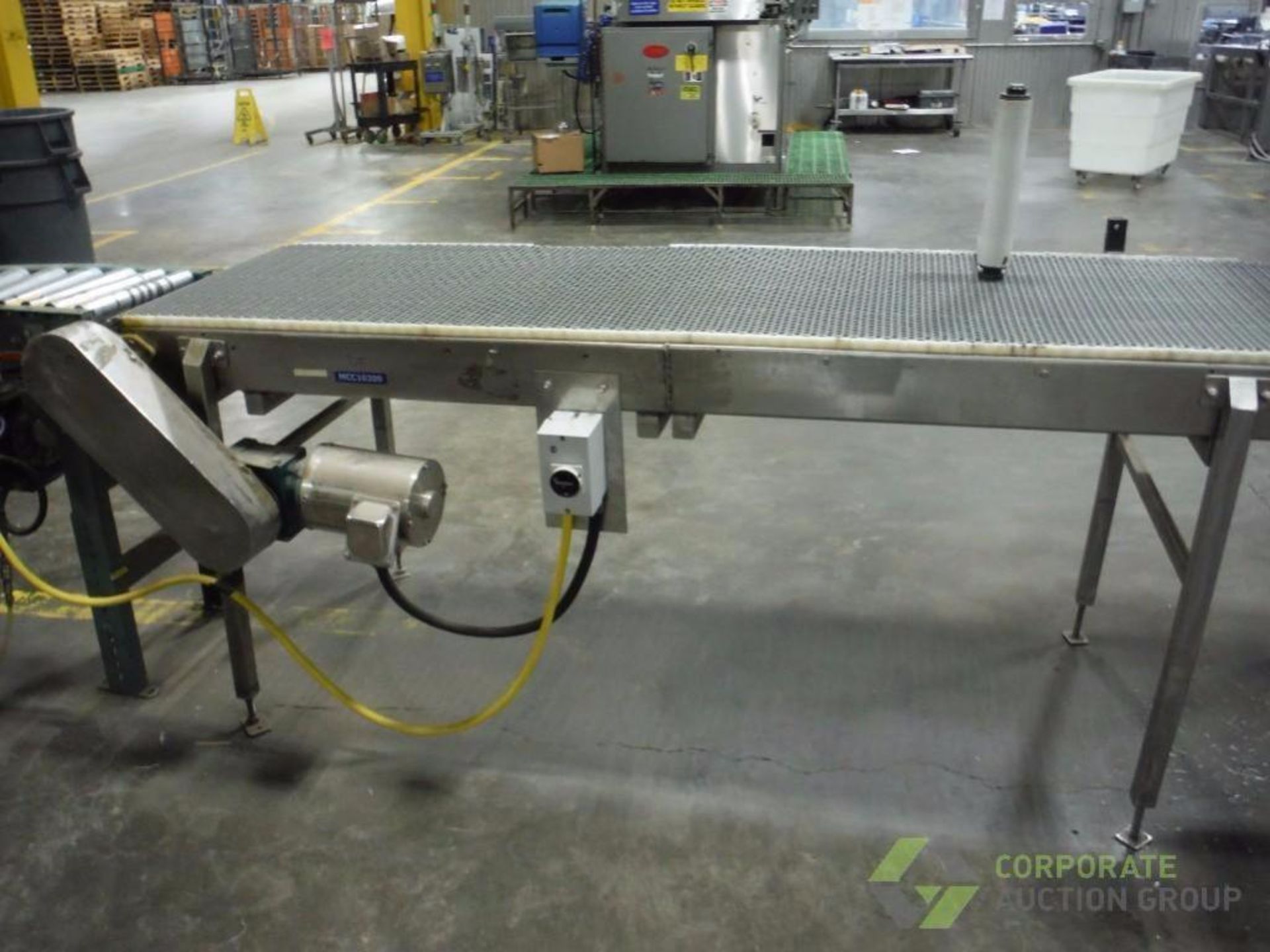 SS conveyor, plastic interlock belt, 85 in. long x 24 in. wide, SS washdown motor and drive ** Riggi - Image 2 of 4