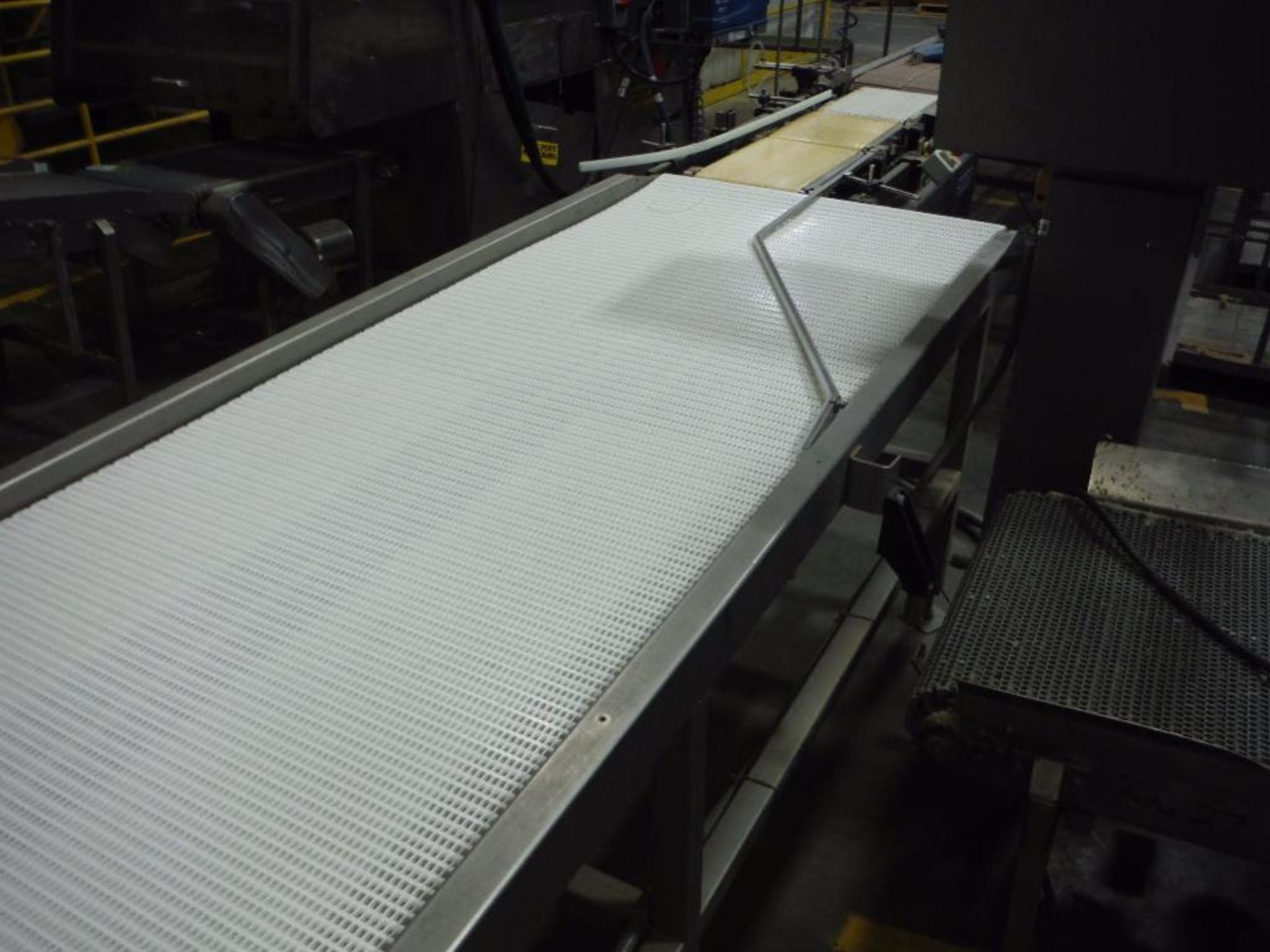 Kofab SS conveyor, white plastic interlock belt, 16 ft. long x 36 in. wide, Model SD-92-5, motor and - Image 3 of 11