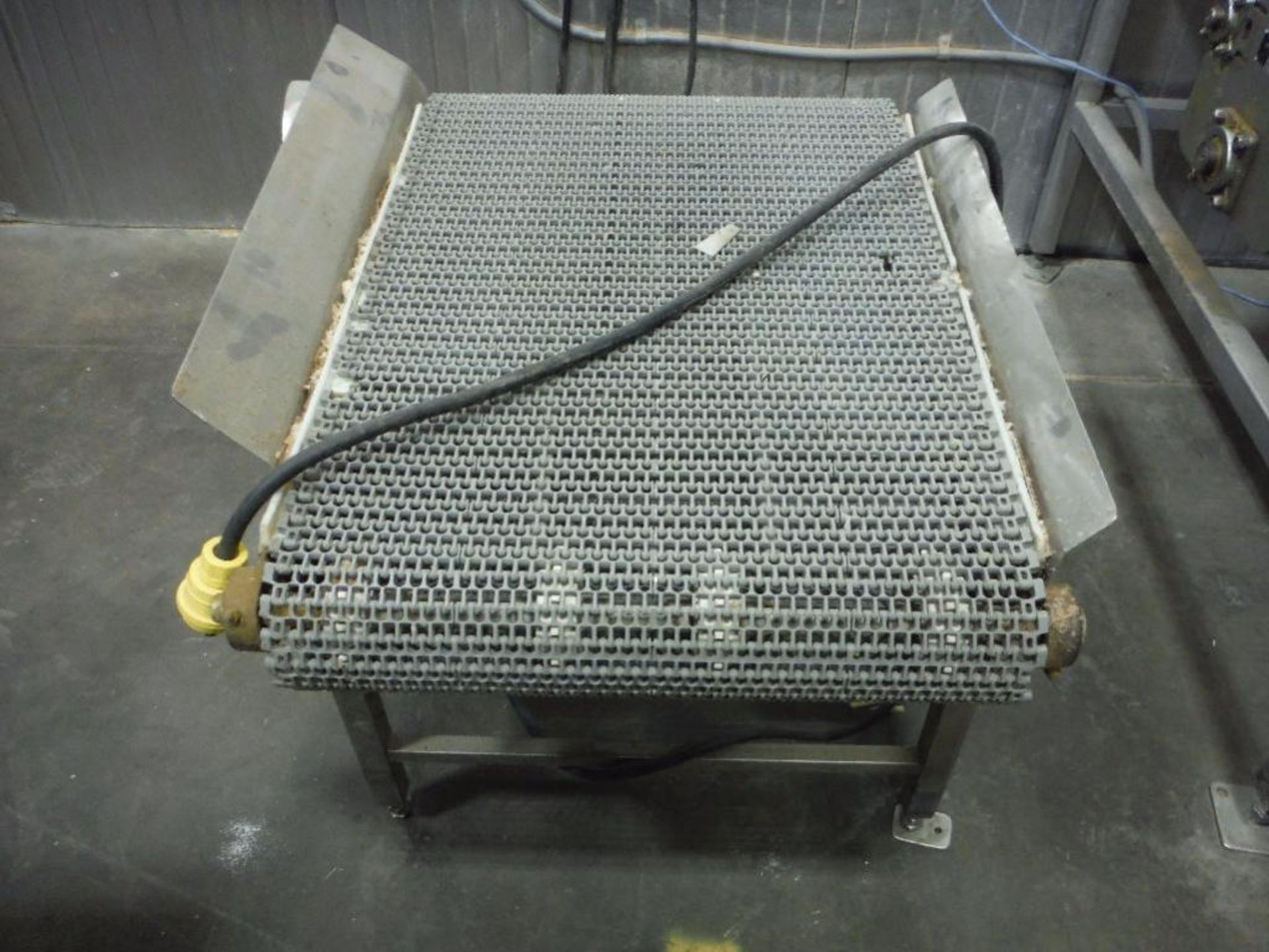 SS table top conveyor, grey interloc belt, 32 in. long x 26 in wide x 42 in tall, 1/2 hp, SS frame, - Image 3 of 5