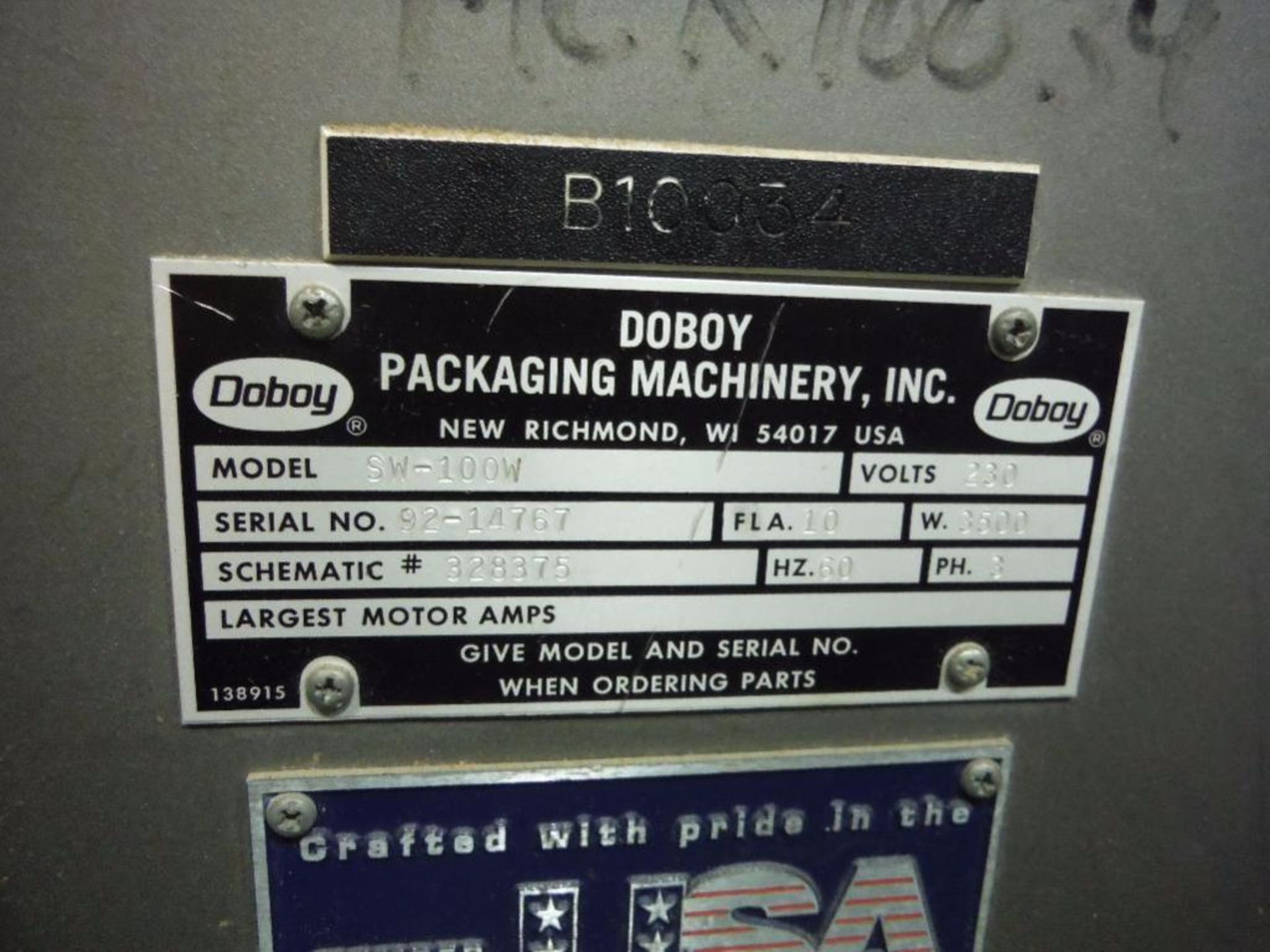 Doboy shrink bundler, Model SW-100W, SN 92-14767, feed rolls ** Rigging Fee: $ 500** (Located in: Ma - Image 4 of 6