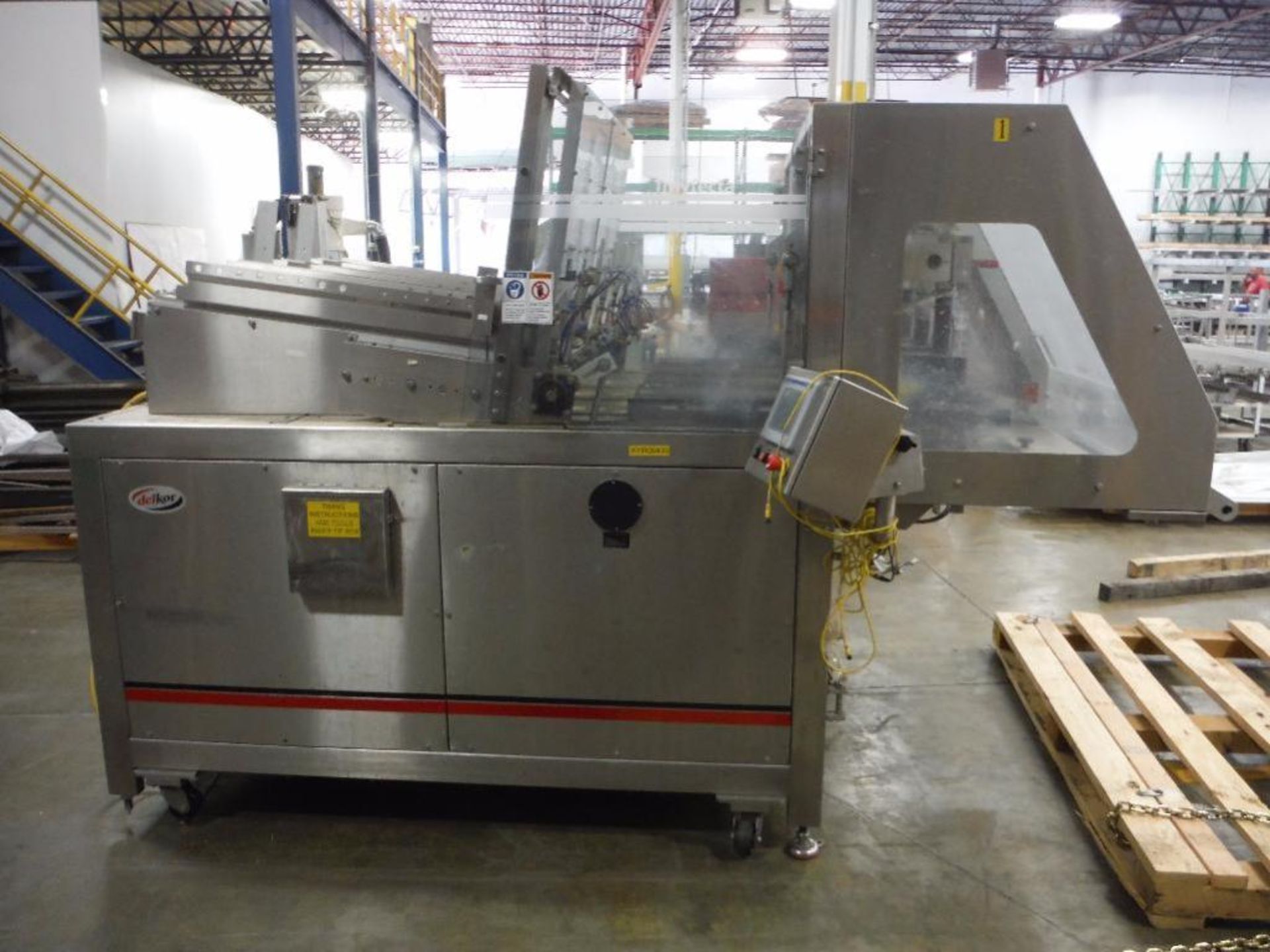 Delkor trayfecta 4 lane tray former, Model TF-1504SS, SN SP-2432, AB panelview plus 700, AB powerfle