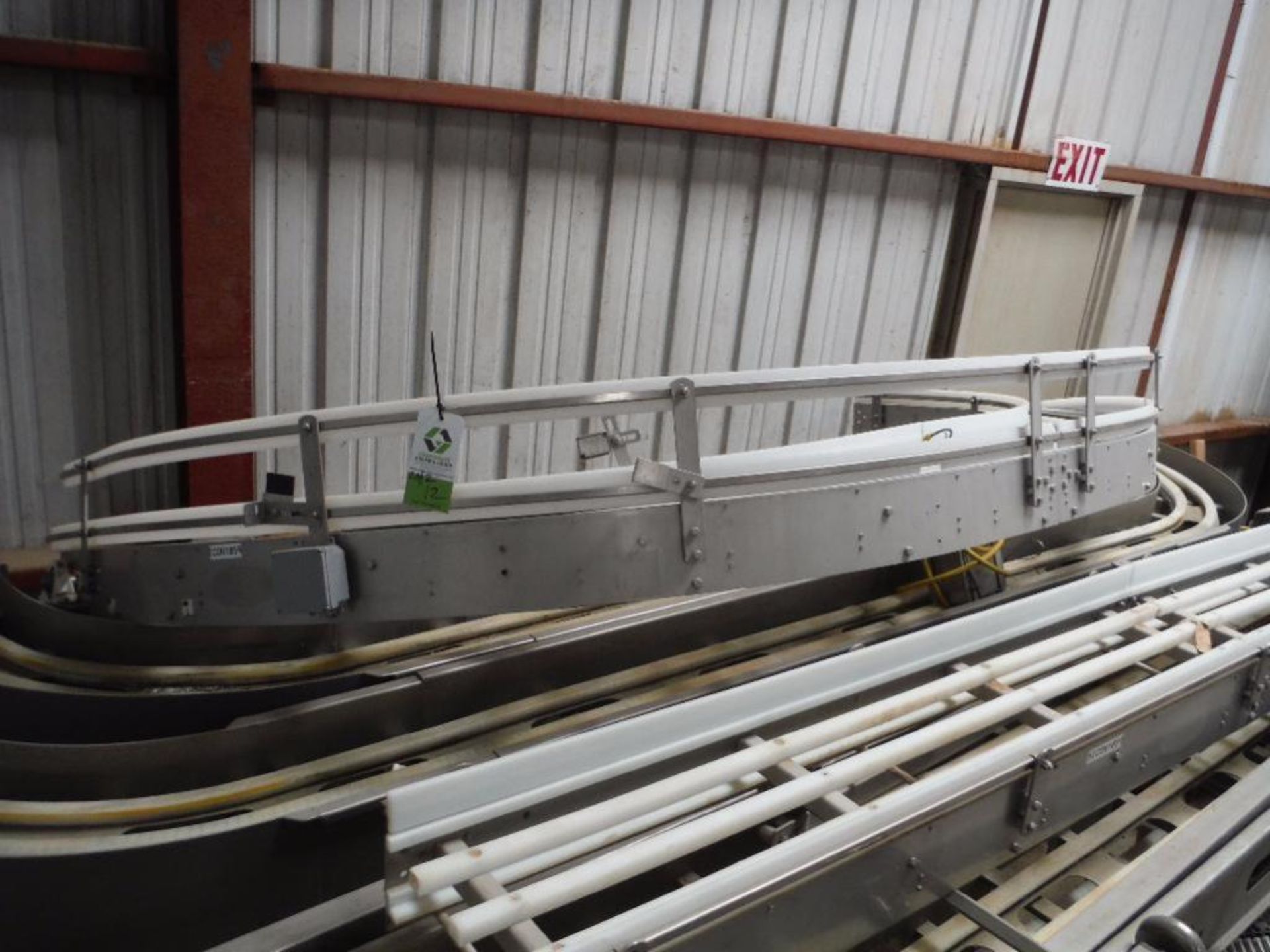 SS conveyor frames, straight 166 in. long x 12 in wide, 180 degree section 108 in. long x 12 in. wid - Image 3 of 4