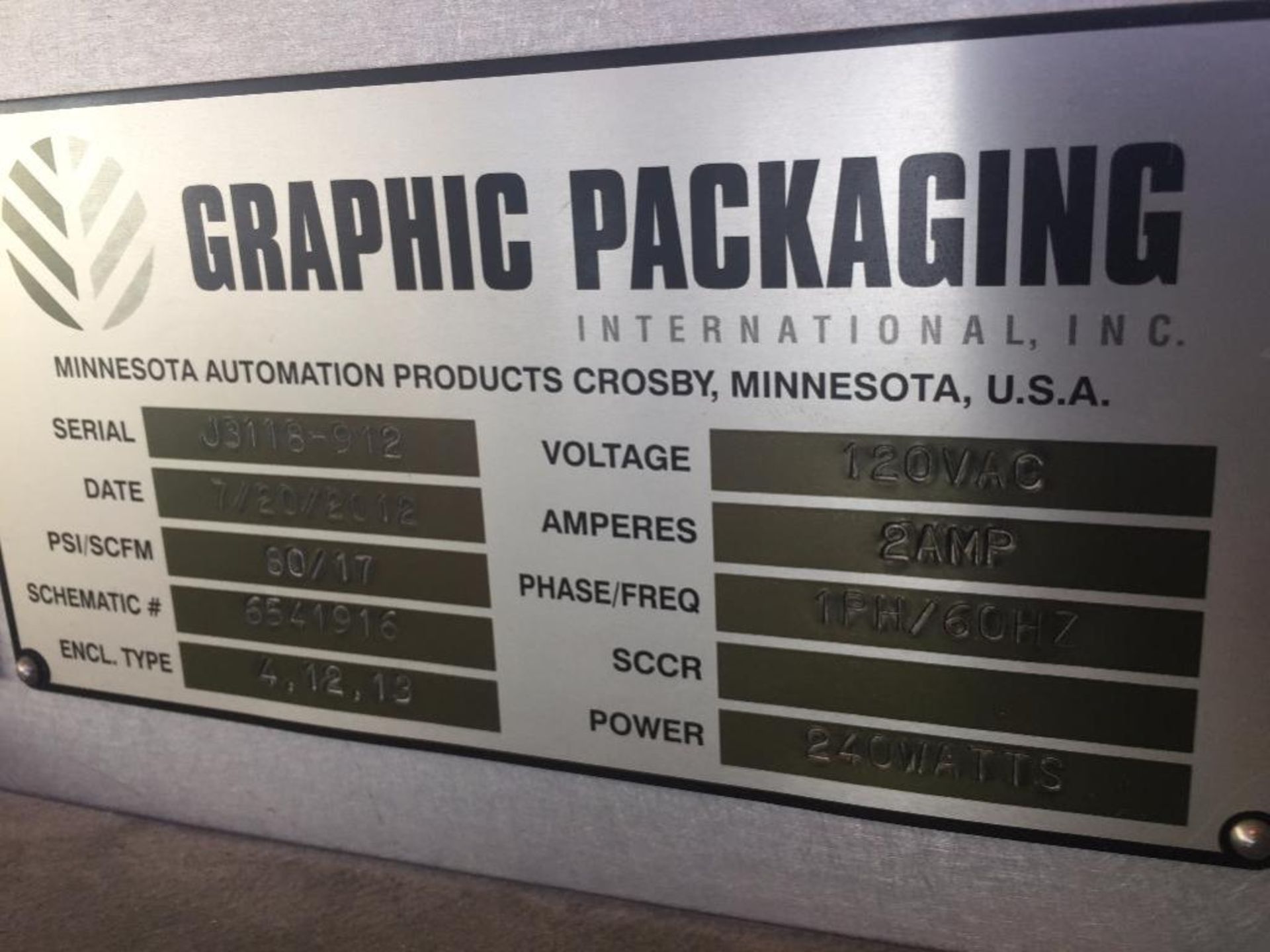 2010 Graphic Packaging 6-line tray de-nester, 8 in. tray ** Rigging Fee: $ 150 ** (Located in: Ogden - Image 3 of 15