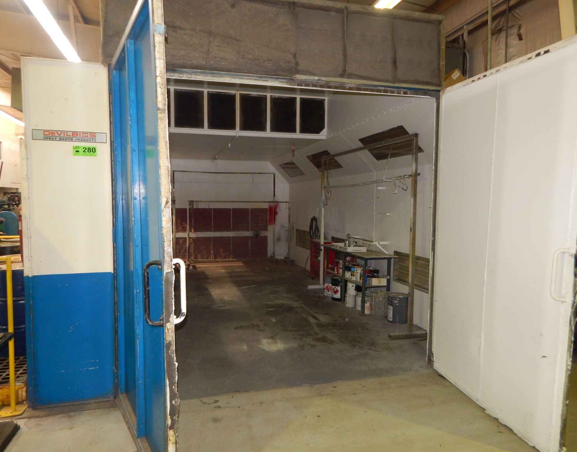 DEVILBISS APPROX 15' X 23' AUTOMOTIVE PAINT BOOTH WITH LIGHTS, EXHAUST, INDEPENDENT FIRE SUPPRESSION - Image 2 of 3
