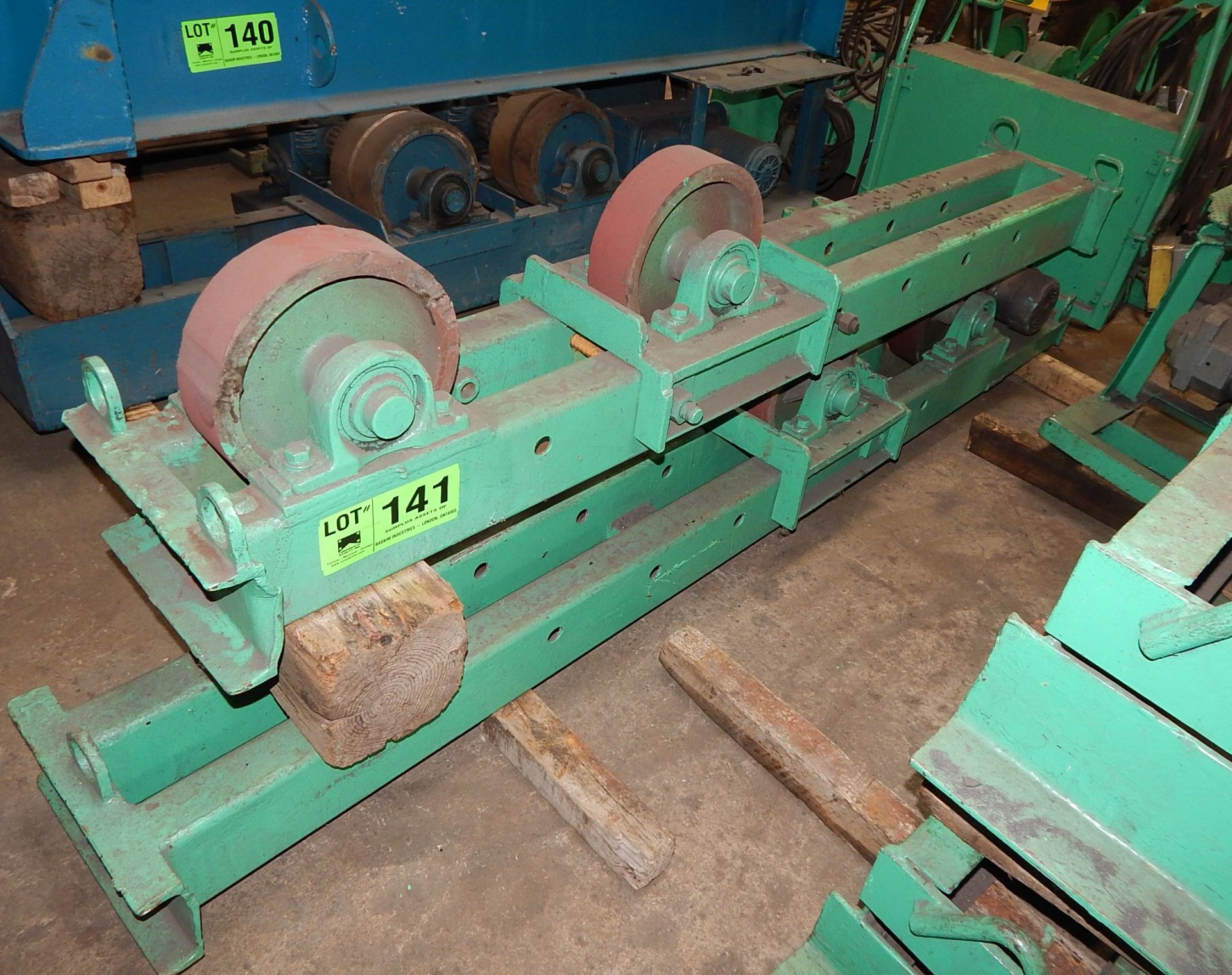 IRCO POWER TANK TURNING ROLLS WITH 10" DIAMETER ADJUSTABLE ROLLS, 50" SLIDE ADJUSTMENT, DRIVER AND