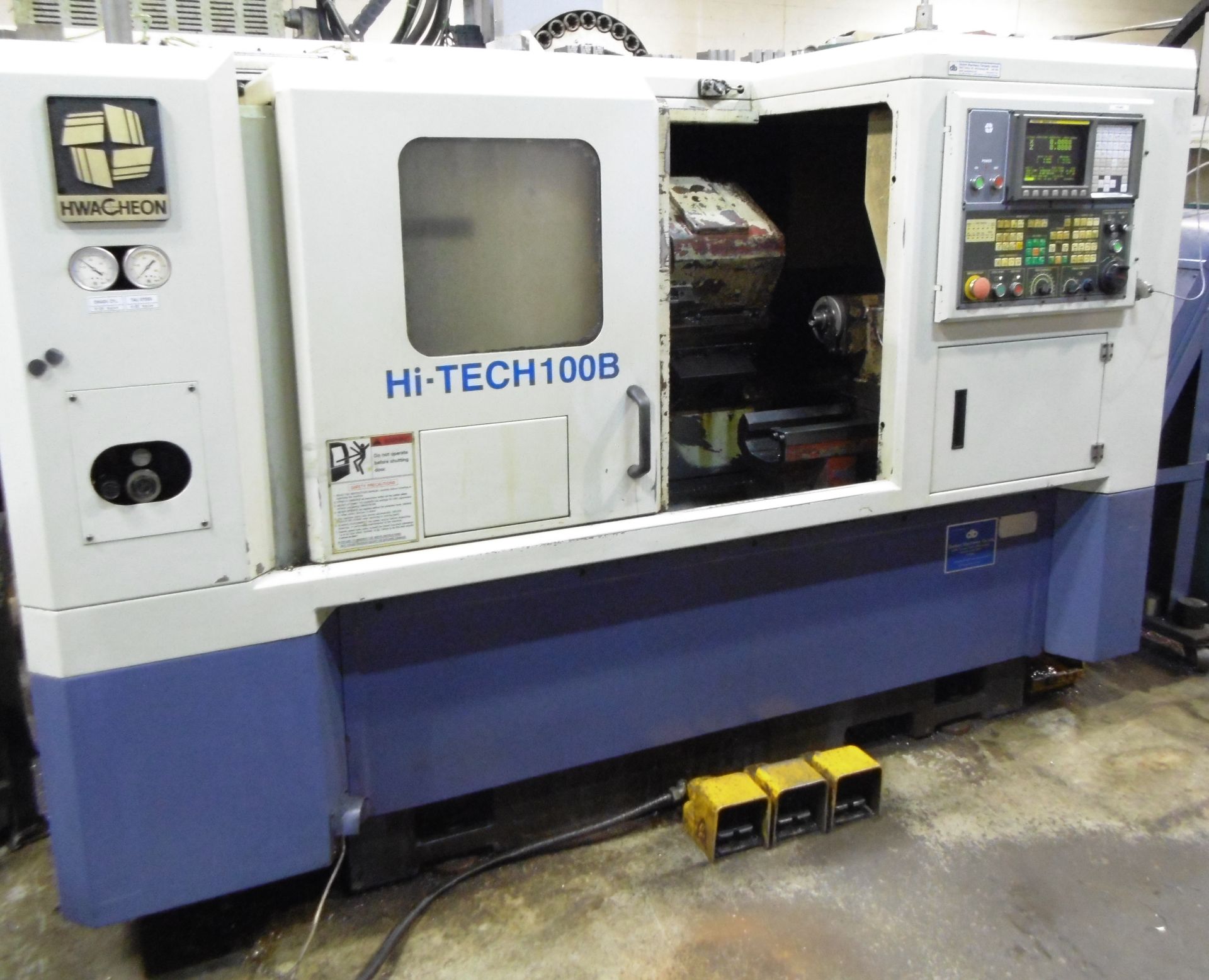 HWACHEON HI-TECH 100B CNC TURNING CENTER WITH FANUC SERIES Oi-T CNC CONTROL WITH TRAVELS X-6.7", Z-