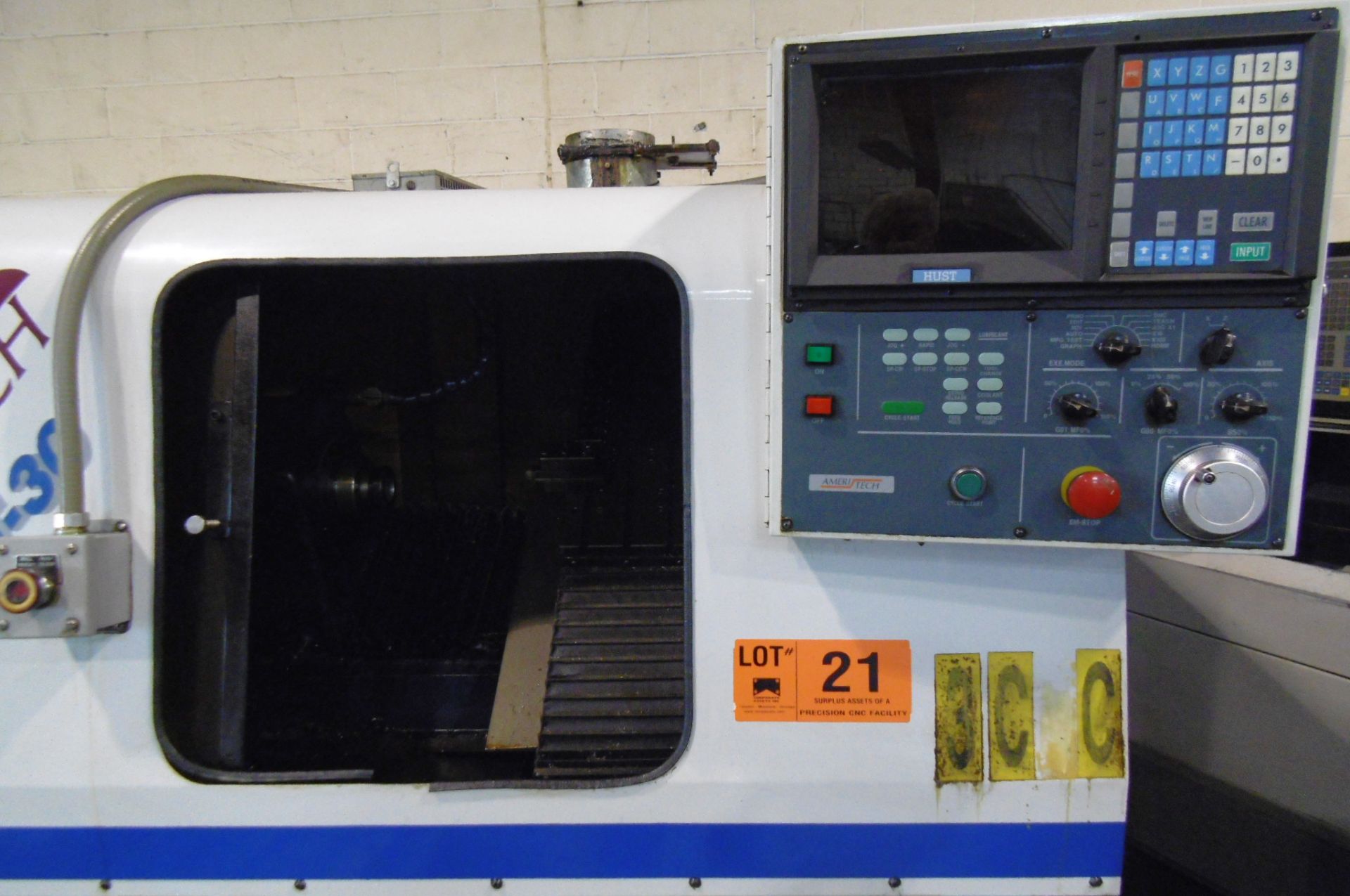 AMERI/TECH SLANT-30 CNC TURNING CENTER WITH HUST T-11 CNC CONTROL, TURNING DIAMETER 2.750", LENGTH - Image 2 of 2