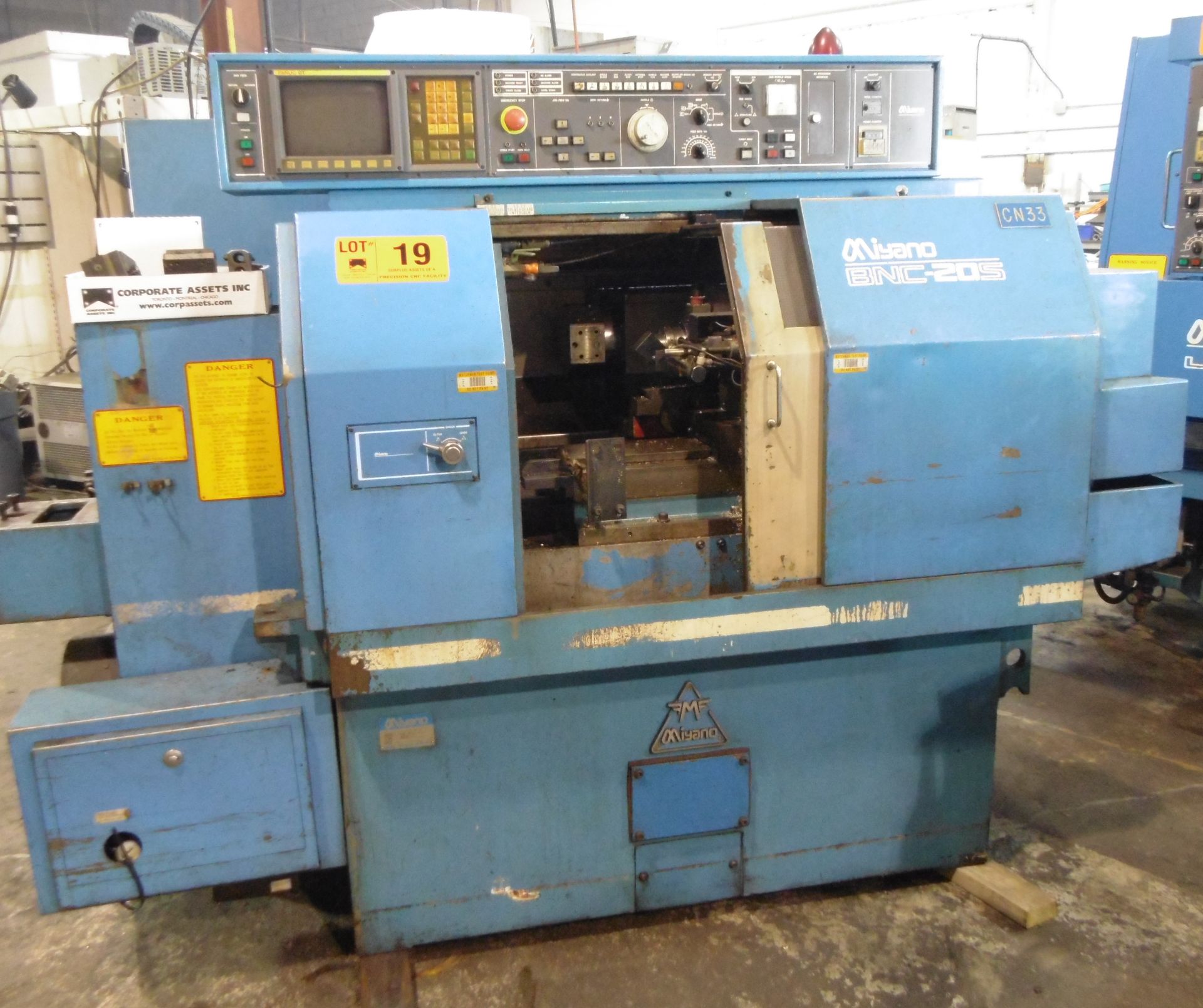 MIYANO BNC-20S CNC TURNING CENTER WITH FANUC O-T CNC CONTROL, TRAVELS X-4", Z-4.750", 13/16" BAR