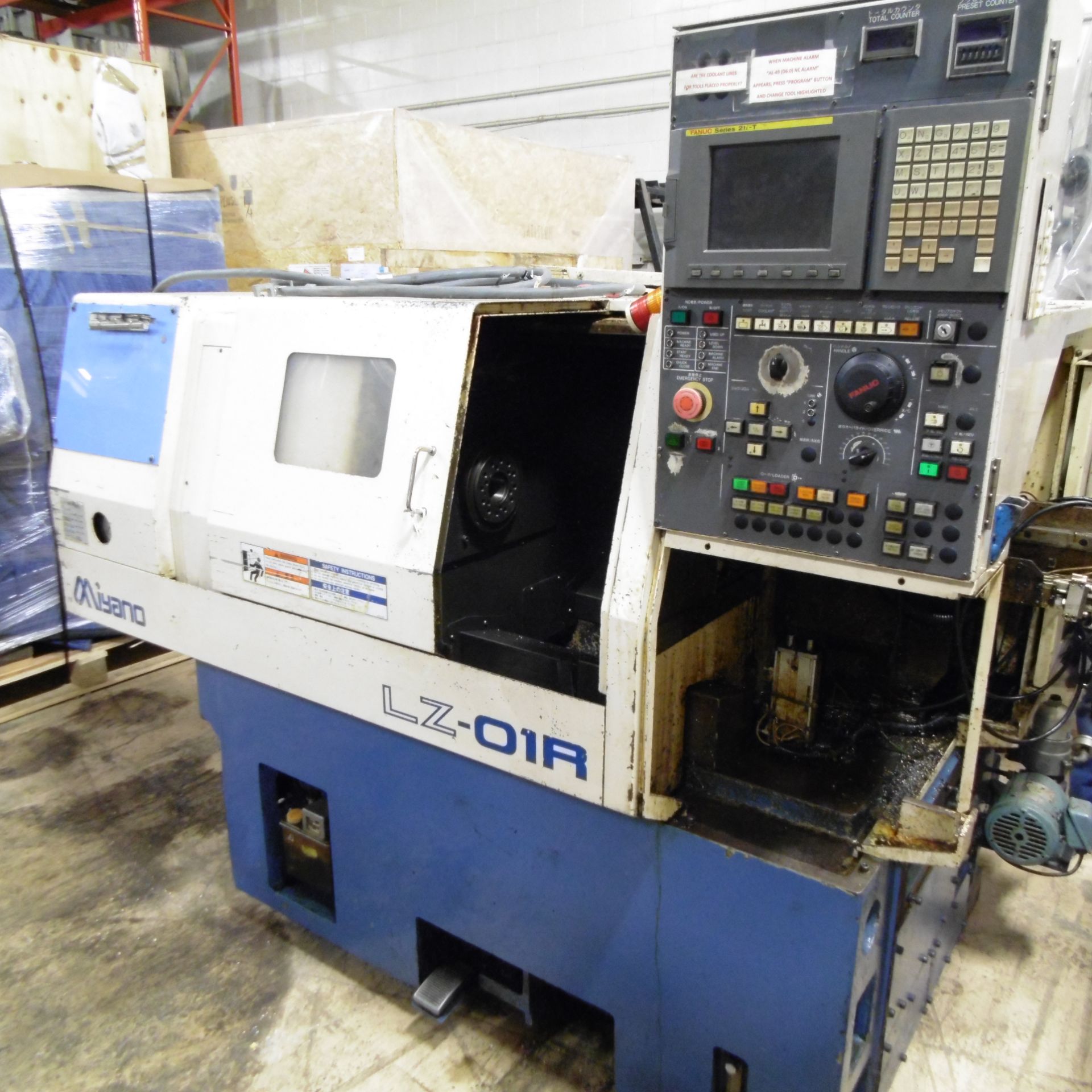 MIYANO LZ-1OR CNC TURNING CENTER WITH FANUC SERIES 21i-T CNC CONTROL, TRAVELS X-9.44", Z-7.48", 60-