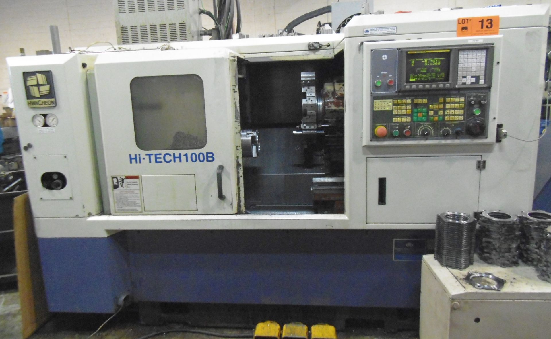 HWACHEON HI-TECH 100B CNC TURNING CENTER WITH FANUC SERIES Oi-T CNC CONTROL WITH TRAVELS X-6.7", Z- - Image 3 of 6