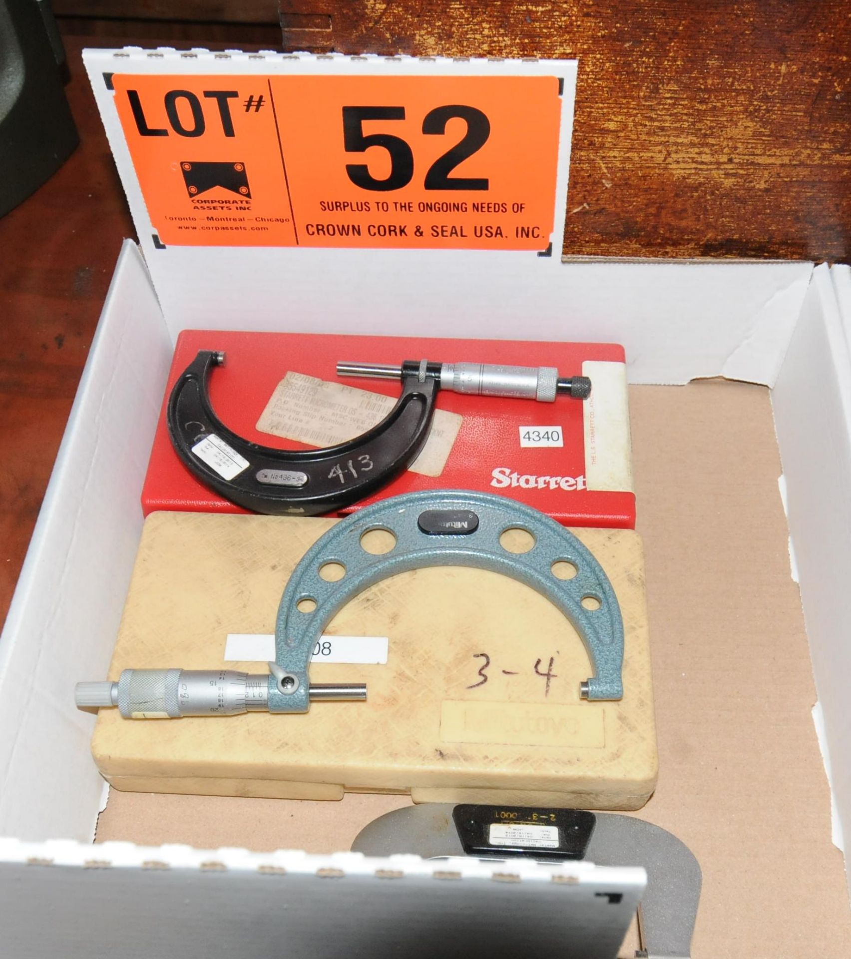 LOT/ STARRETT OUTSIDE MICROMETERS