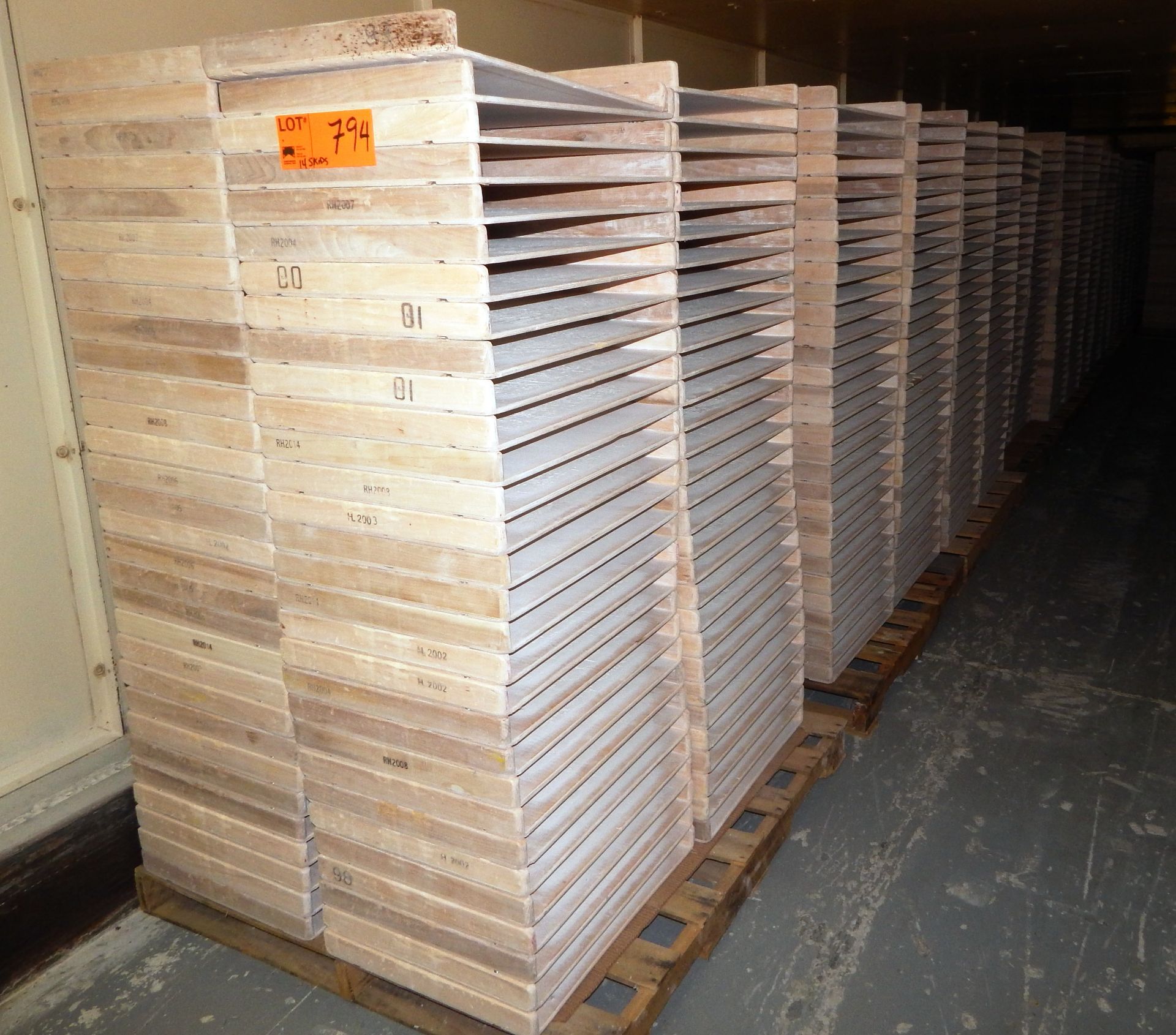 LOT/ SKIDS OF WOODEN TRAYS