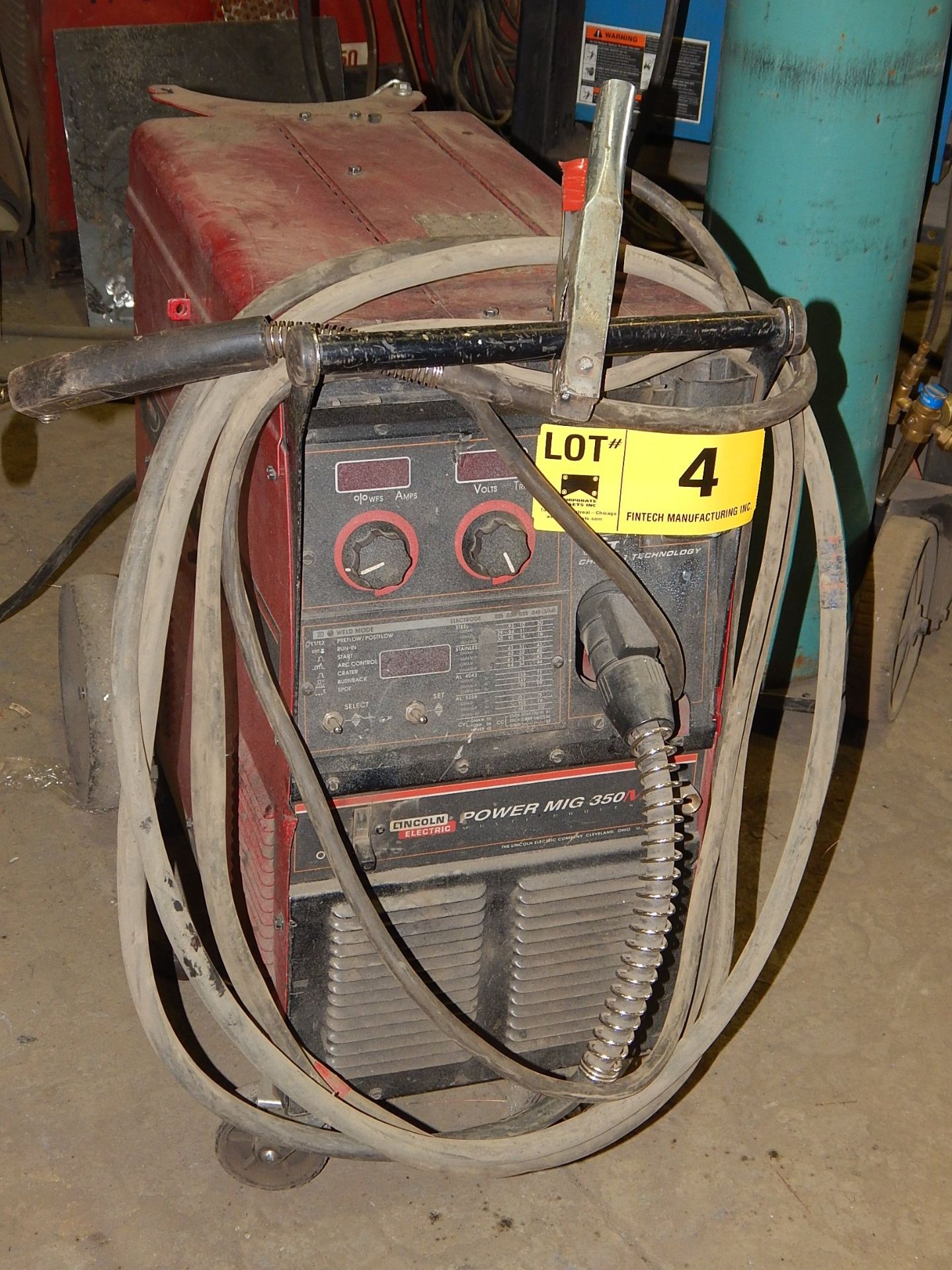 LINCOLN ELECTRIC POWER MIG 350MP DIGITAL MIG WELDER WITH CABLES AND GUN S/N: K2403-1