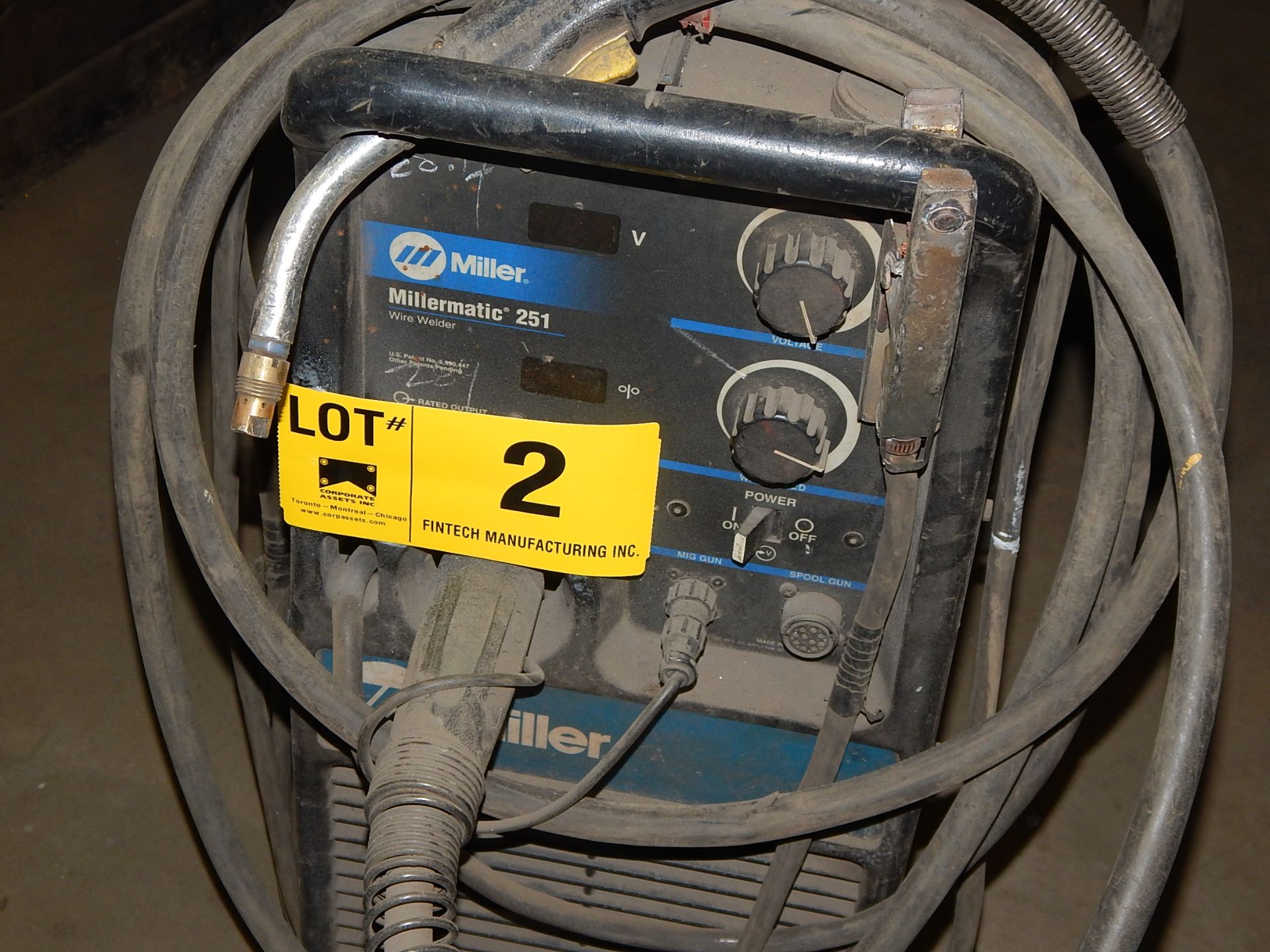 MILLER MILLERMATIC 251 DIGITAL MIG WELDER WITH CABLES AND GUN S/N: LG491344B - Image 2 of 3
