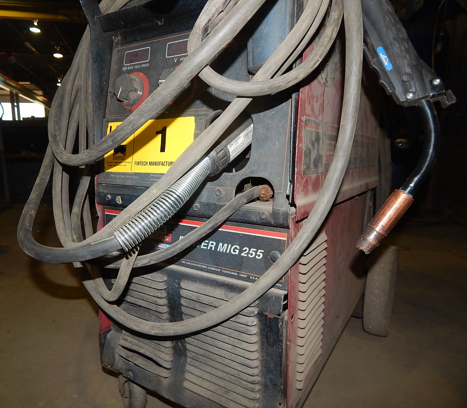 LINCOLN ELECTRIC POWER MIG 255 DIGITAL MIG WELDER WITH CABLES AND GUN S/N: K1693-1 - Image 2 of 3