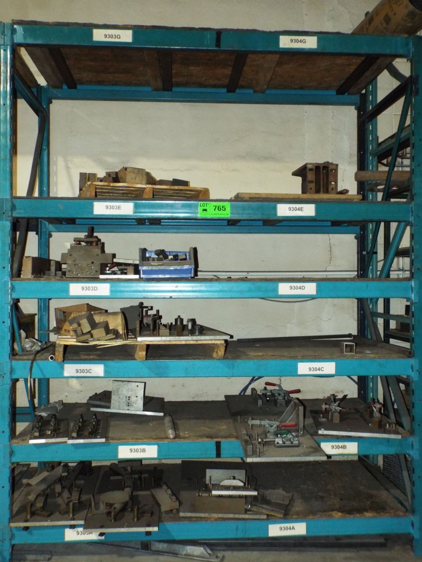LOT/ CONTENTS OF RACK - FIXTURES AND JIGS