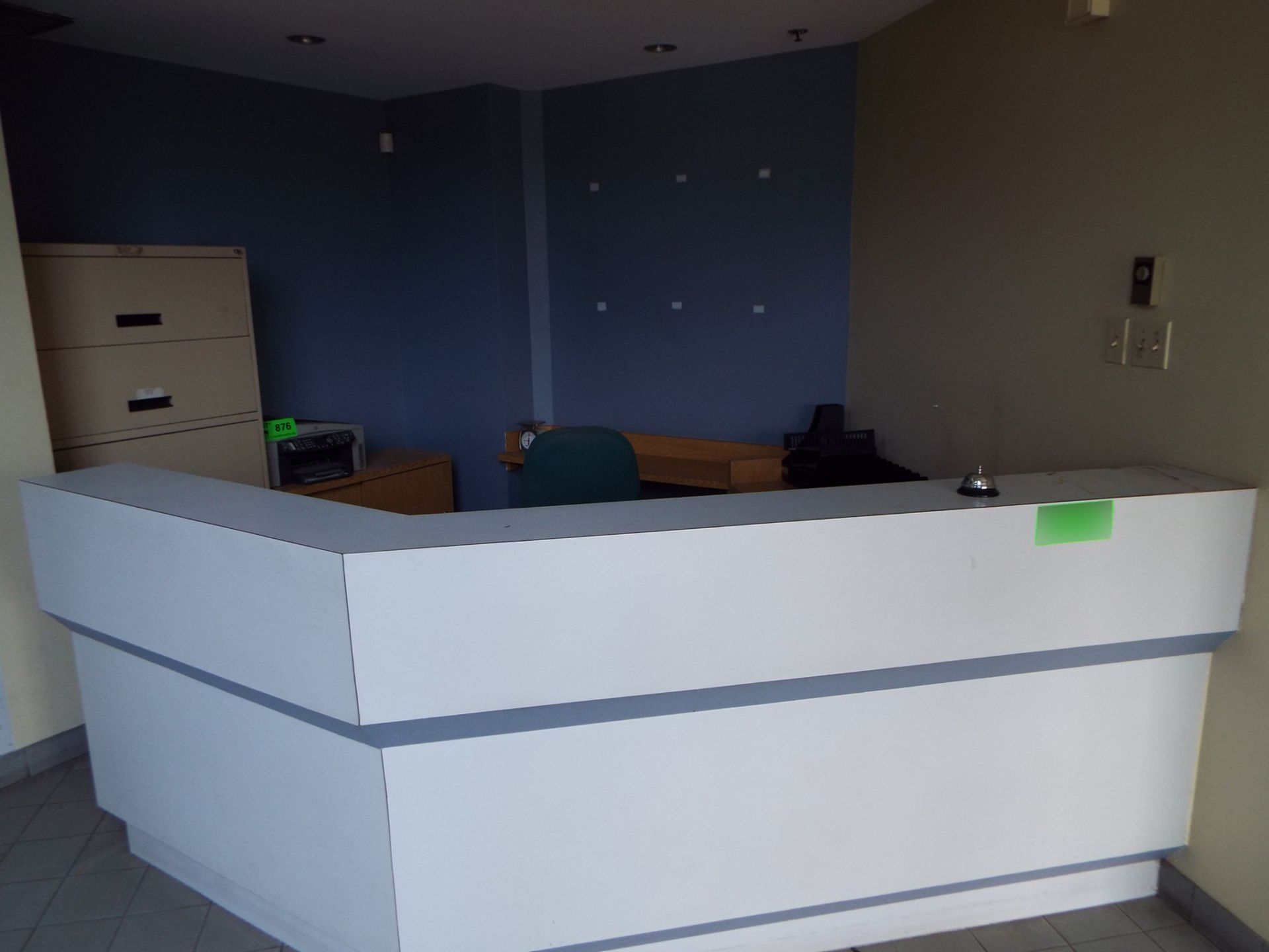 LOT/ RECEPTION DESK, LOBBY FURNITURE AND LATERAL FILE CABINET