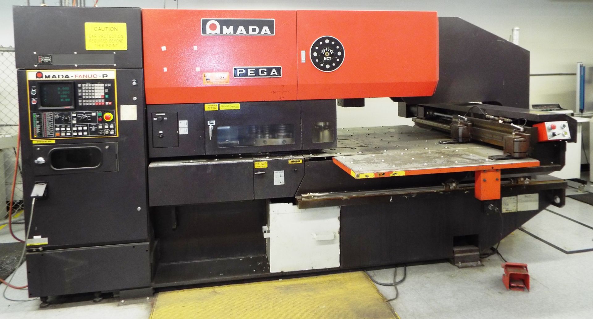 AMADA PEGA 20-40-40 CNC TURRET PUNCH WITH FANUC P SYSTEM 6M CNC CONTROL, 20 TON CAPACITY, 50" X