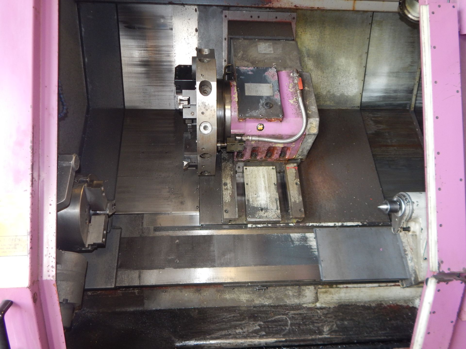 YANG (2000) CK-3B CNC TURNING CENTER WITH FANUC CNC CONTROL, 12" CHUCK, 26" SWING OVER BED, 15" MAX. - Image 2 of 3