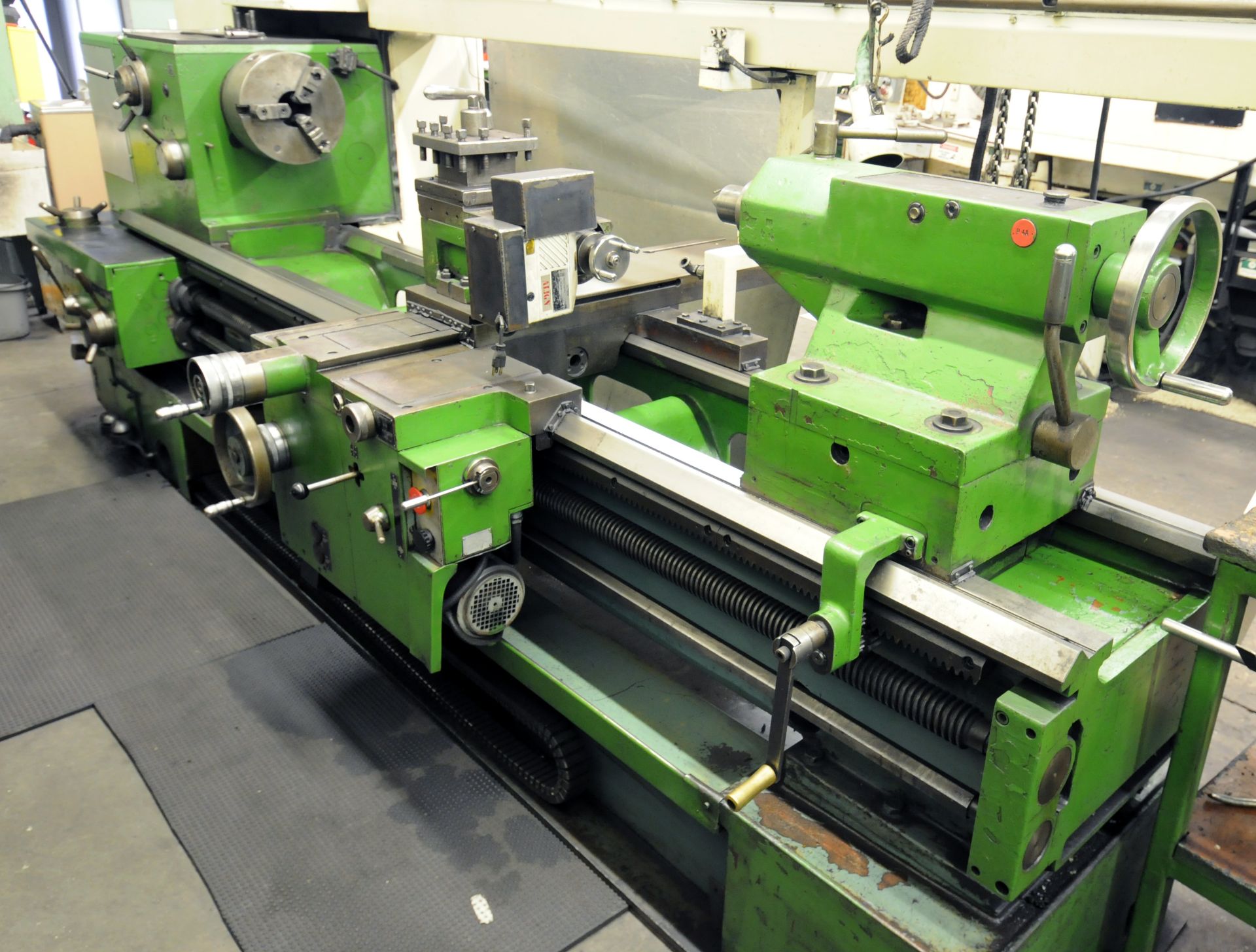 TOS TRENCIN SUI-63-80 ENGINE LATHE WITH 80" IN BETWEEN CENTERS, 36" SWING, 3.5" SPINDLE BORE, 12"