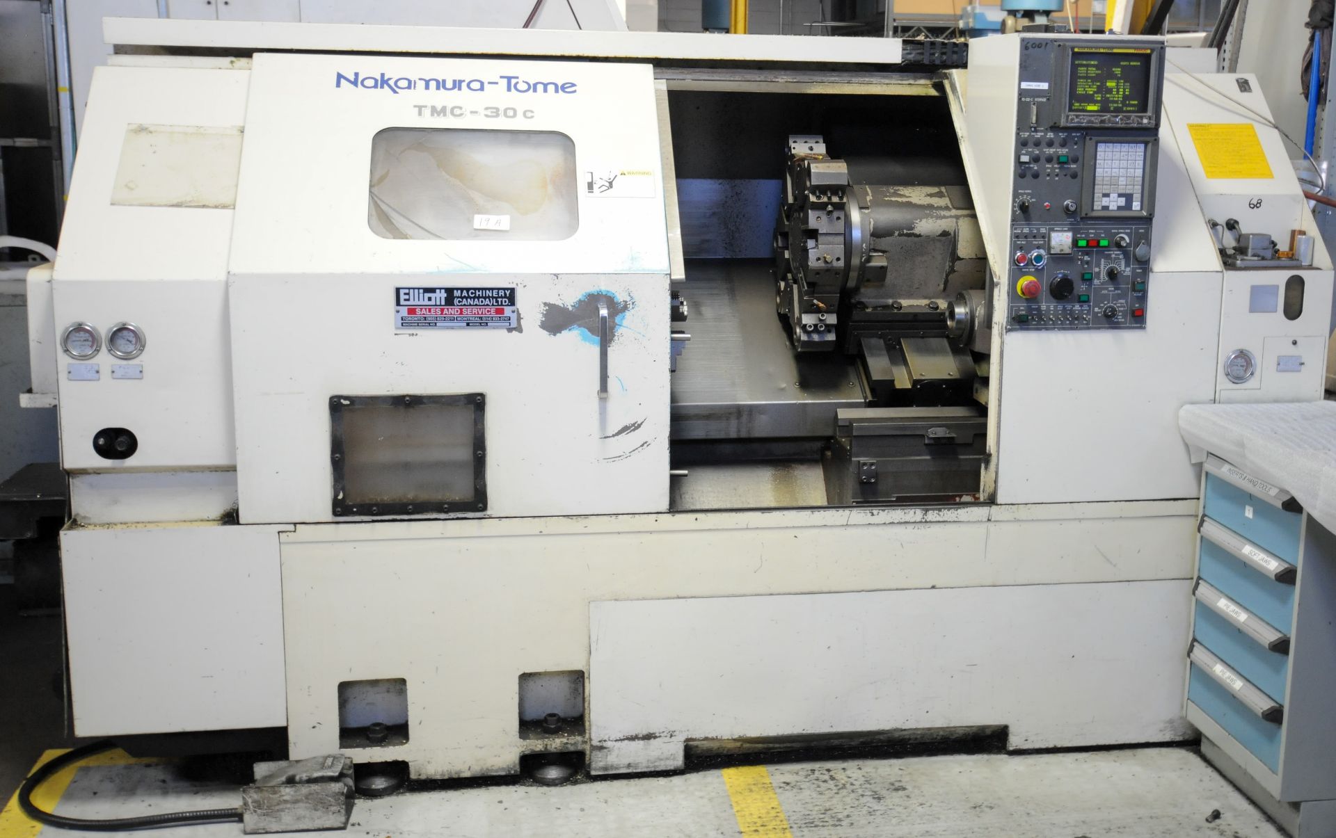 NAKAMURA TOME TMC-30, CNC TURNING CENTERS WITH FANUC CNC CONTROL, 19.69" SWING, 21.65" BETWEEN
