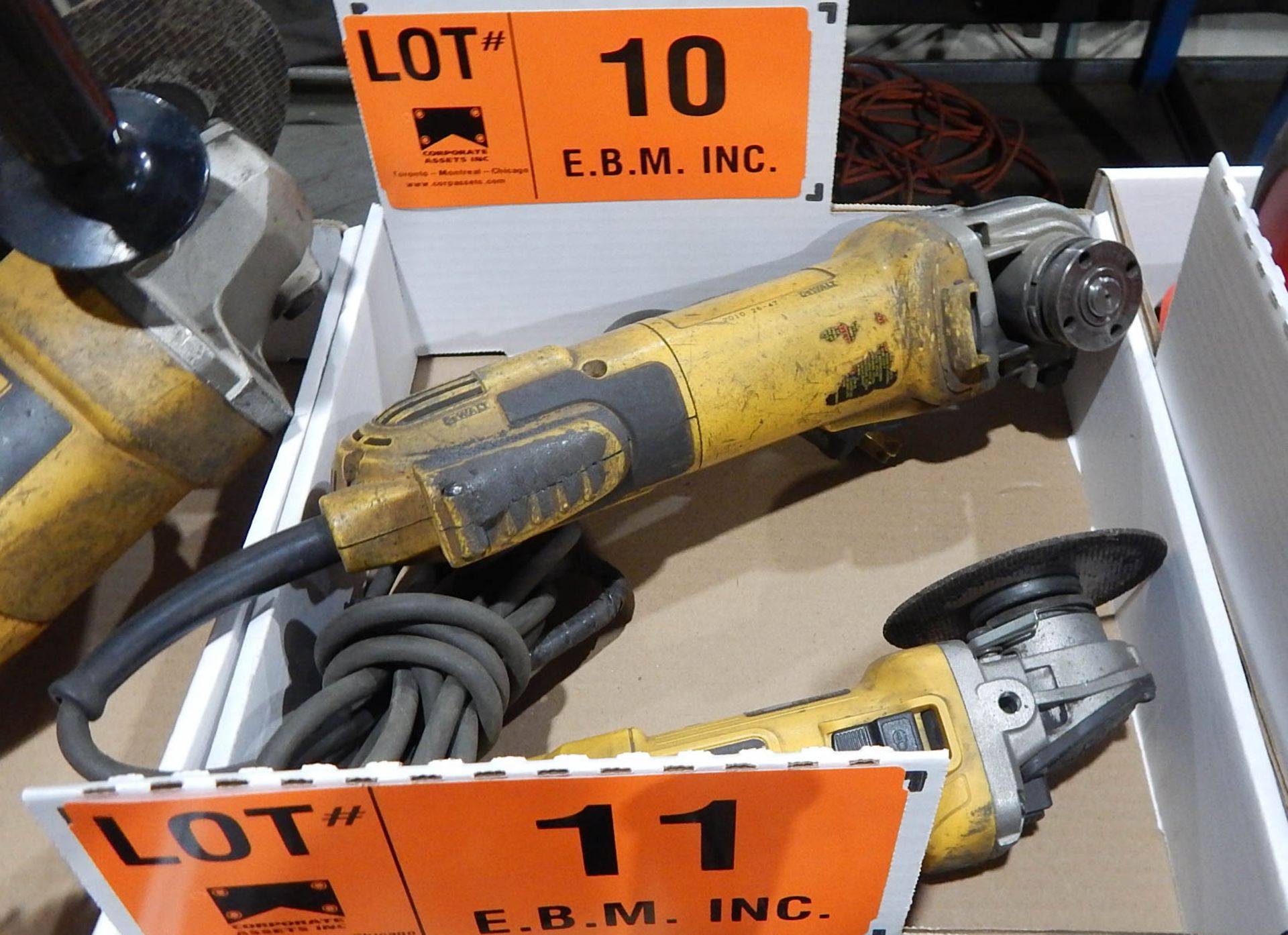 LOT/ (2) DEWALT ANGLE GRINDERS