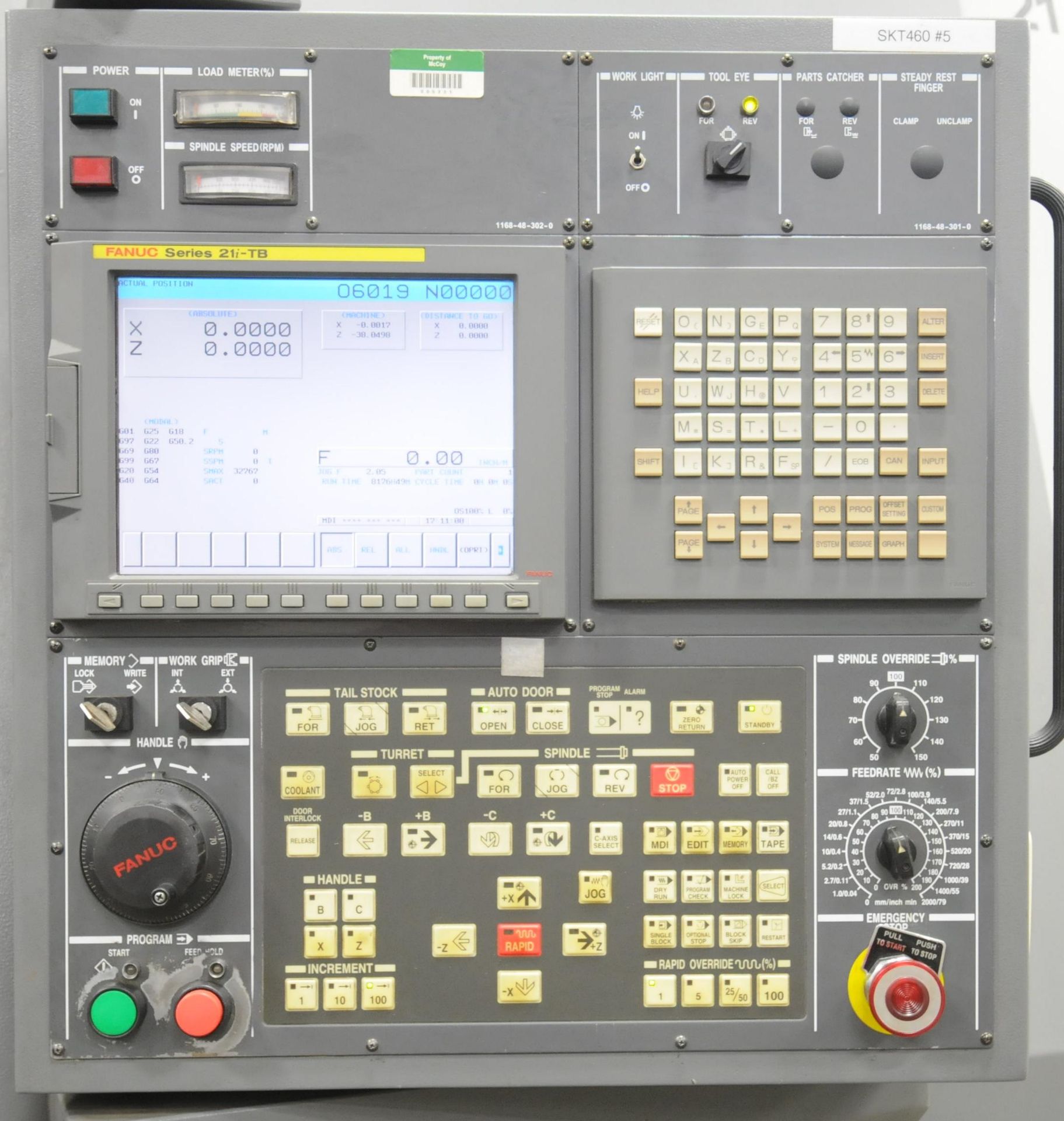 HYUNDAI-KIA (2006) SKT-460 CNC TURNING CENTER WITH FANUC 21I-TB CNC CONTROL, 34.44" SWING, 25.98" - Image 2 of 3