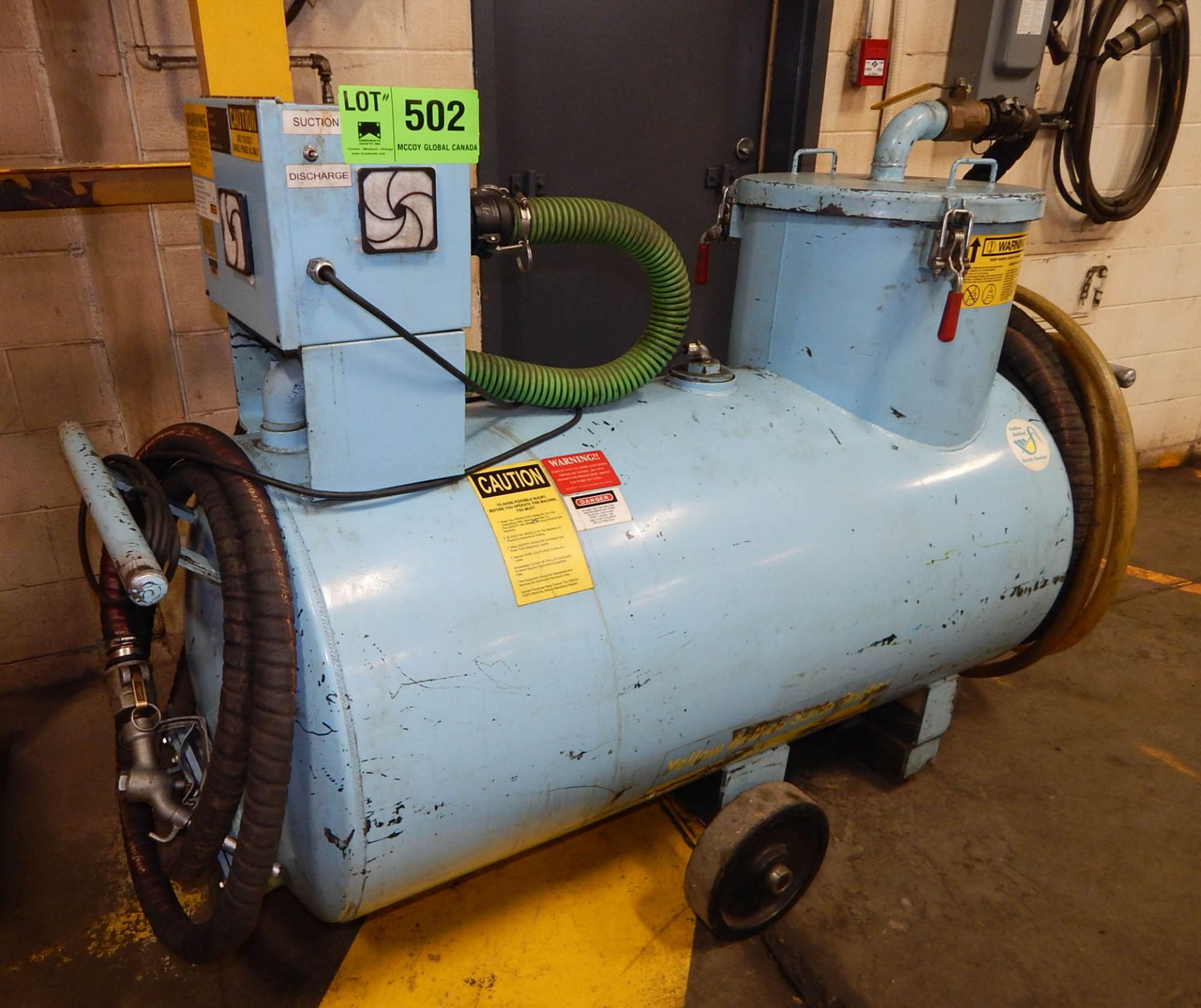 ANDERSONS MASTER CHEMICAL (2008) YELLOW BELLIED SUMP SUCKER PORTABLE PNEUMATIC WET VACUUM, S/N N/A