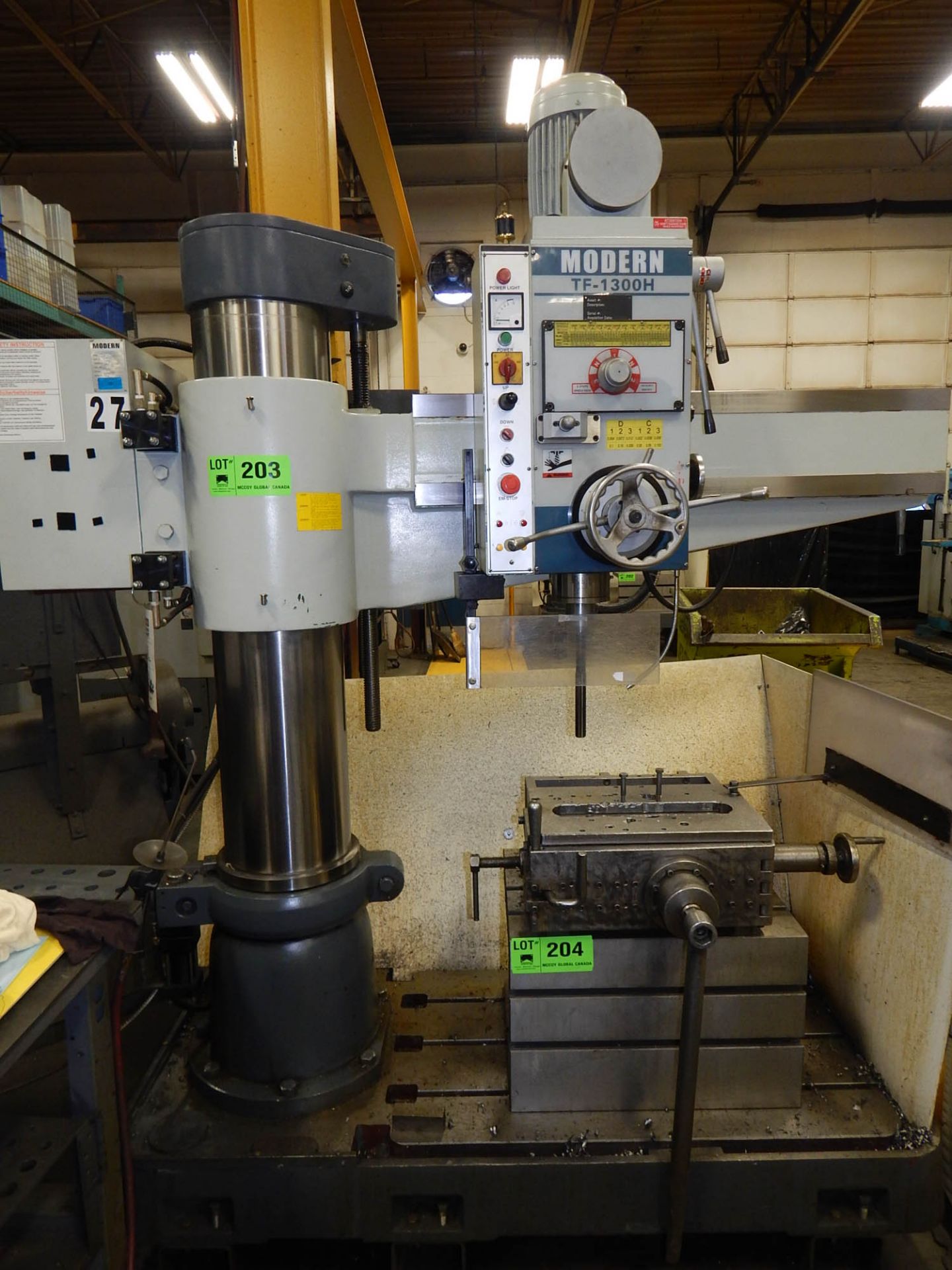 MODERN (2015) TF-1300H RADIAL ARM DRILL WITH 51" ARM, 10" COLUMN, SPEEDS TO 1500 RPM, HYDRAULIC