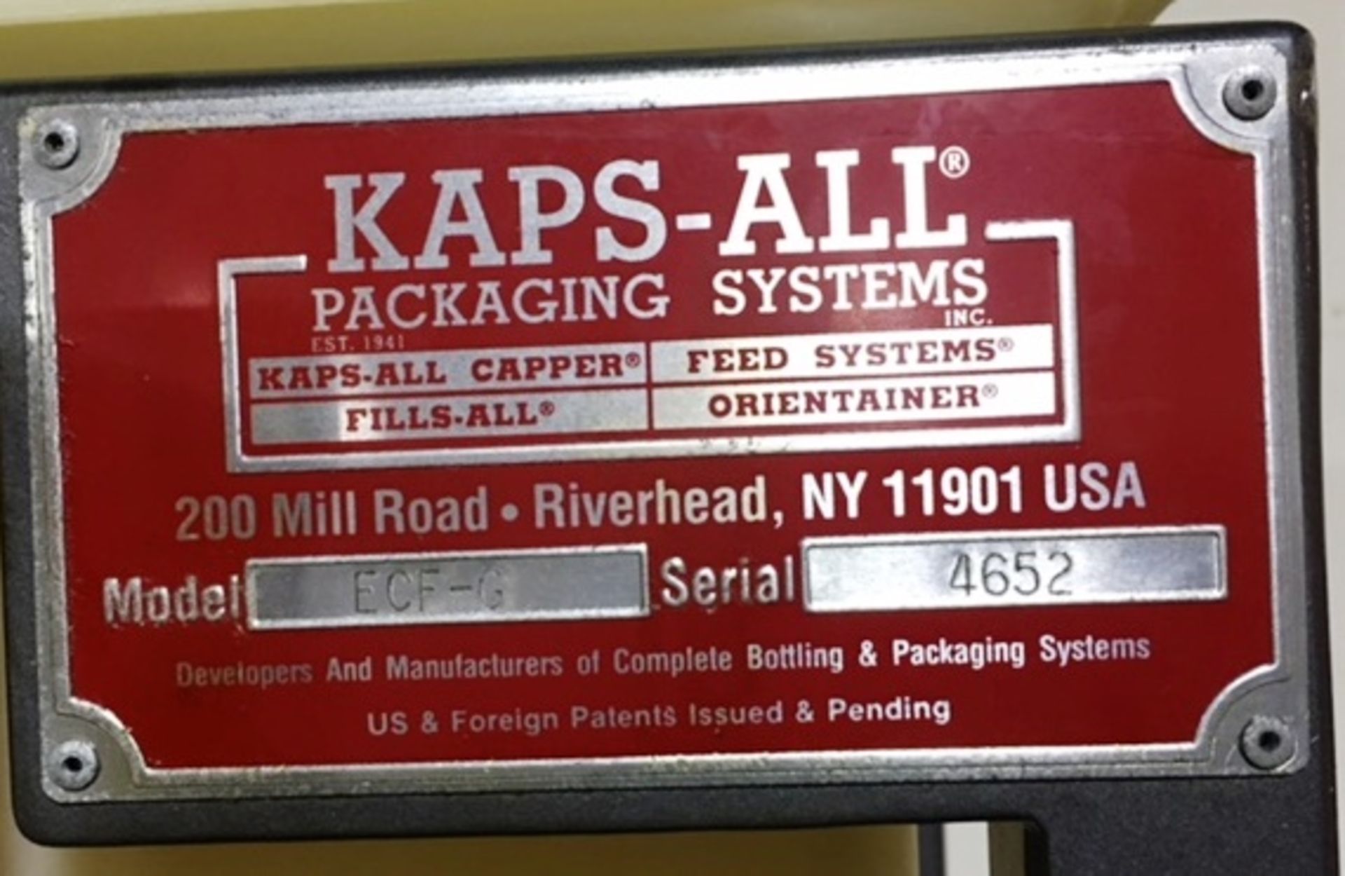 Kaps-All model ECF-G 8-head Gravity timed Filler serial#4652. PLC controlled. Plastic hopper. 4.5" - Image 5 of 5