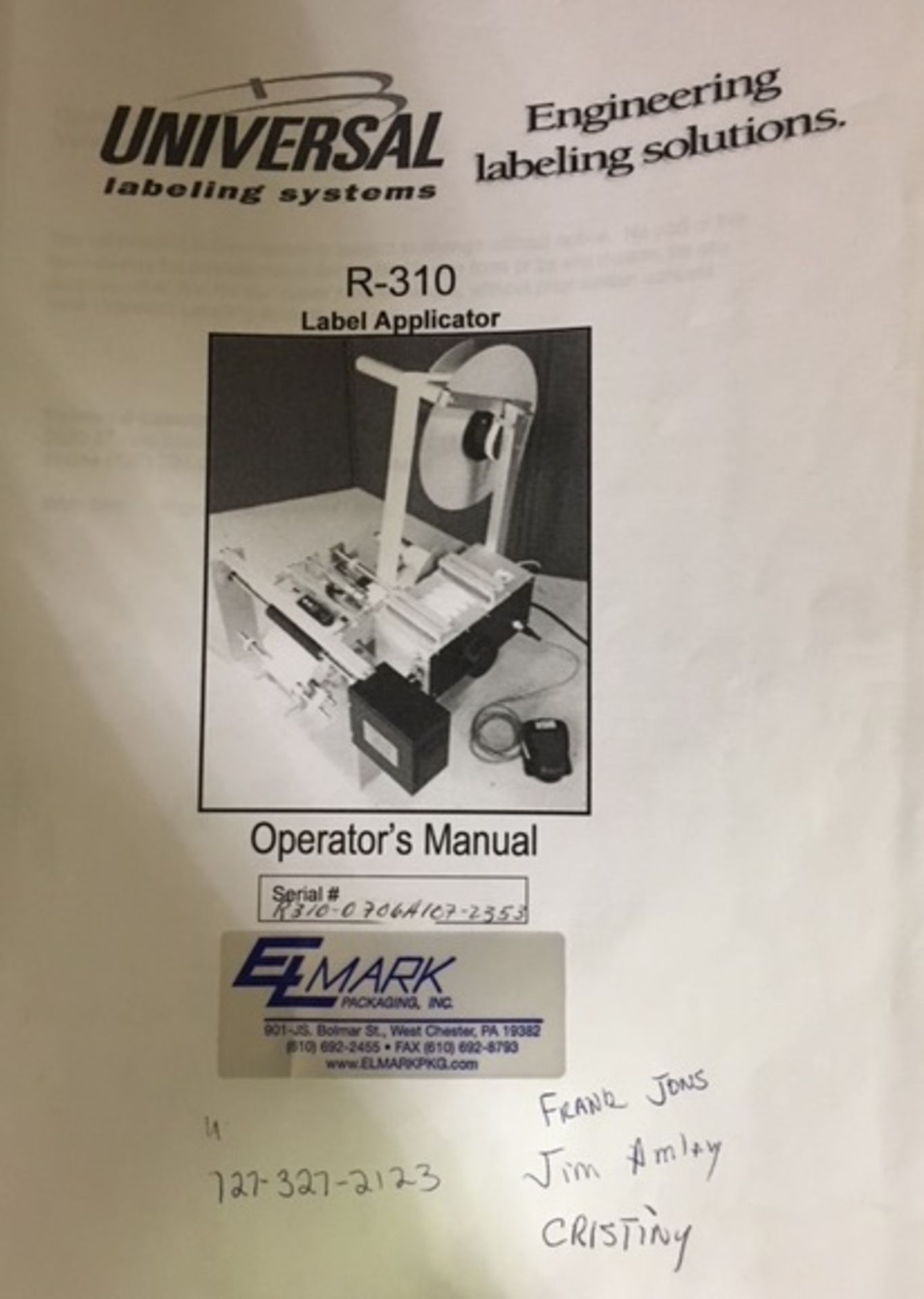 Universal model R-310 Table top wrapaound labeler for round containers Rigging: $75 (skidding & - Image 4 of 4