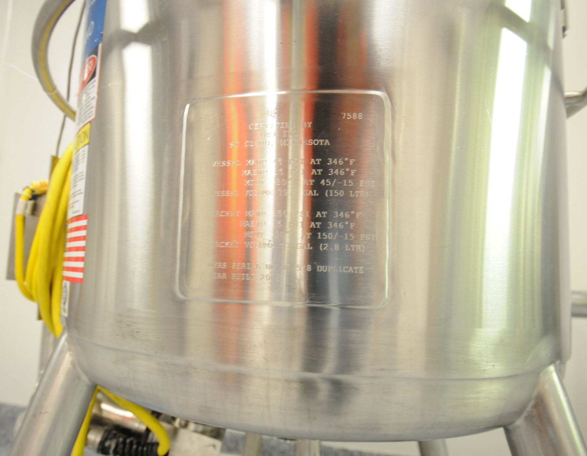 DCI (2009) AHF-M NANO PORTABLE JACKETED STAINLESS STEEL REACTOR VESSEL WITH 150 LITER CAPACITY, 45 - Image 6 of 9