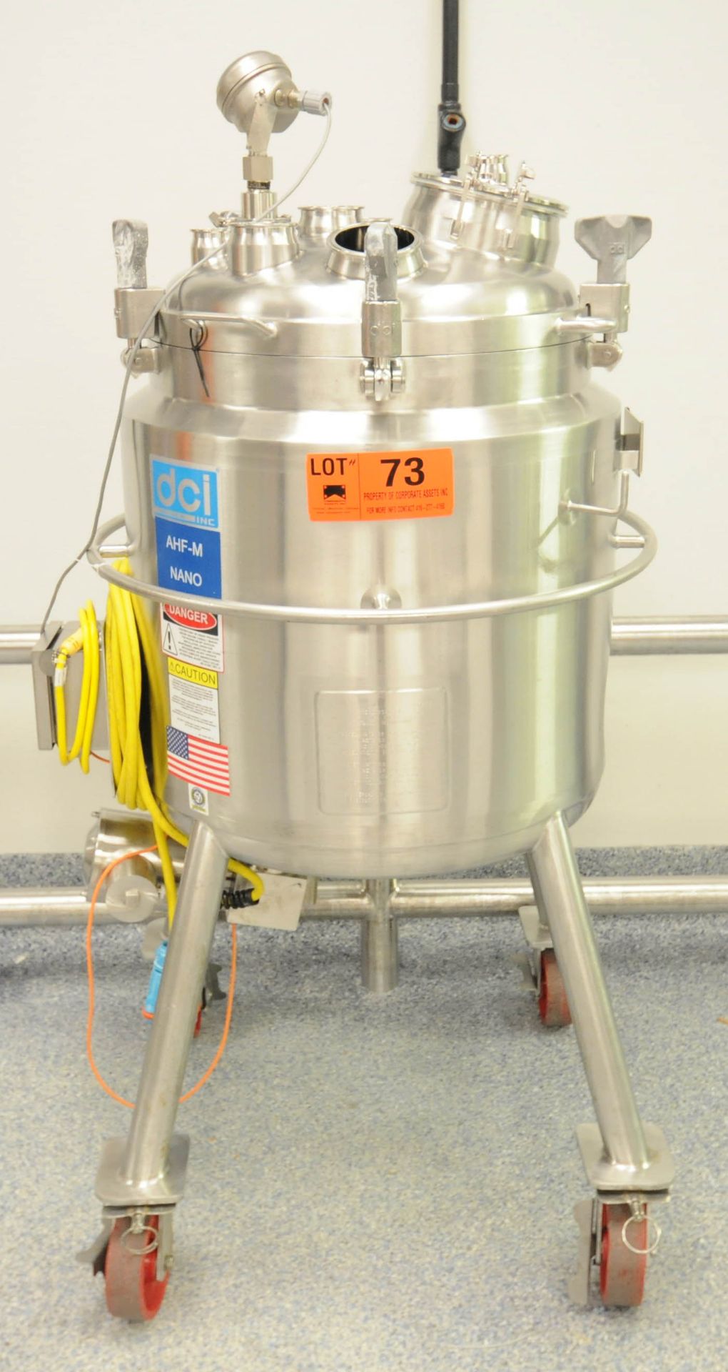 DCI (2009) AHF-M NANO PORTABLE JACKETED STAINLESS STEEL REACTOR VESSEL WITH 150 LITER CAPACITY, 45