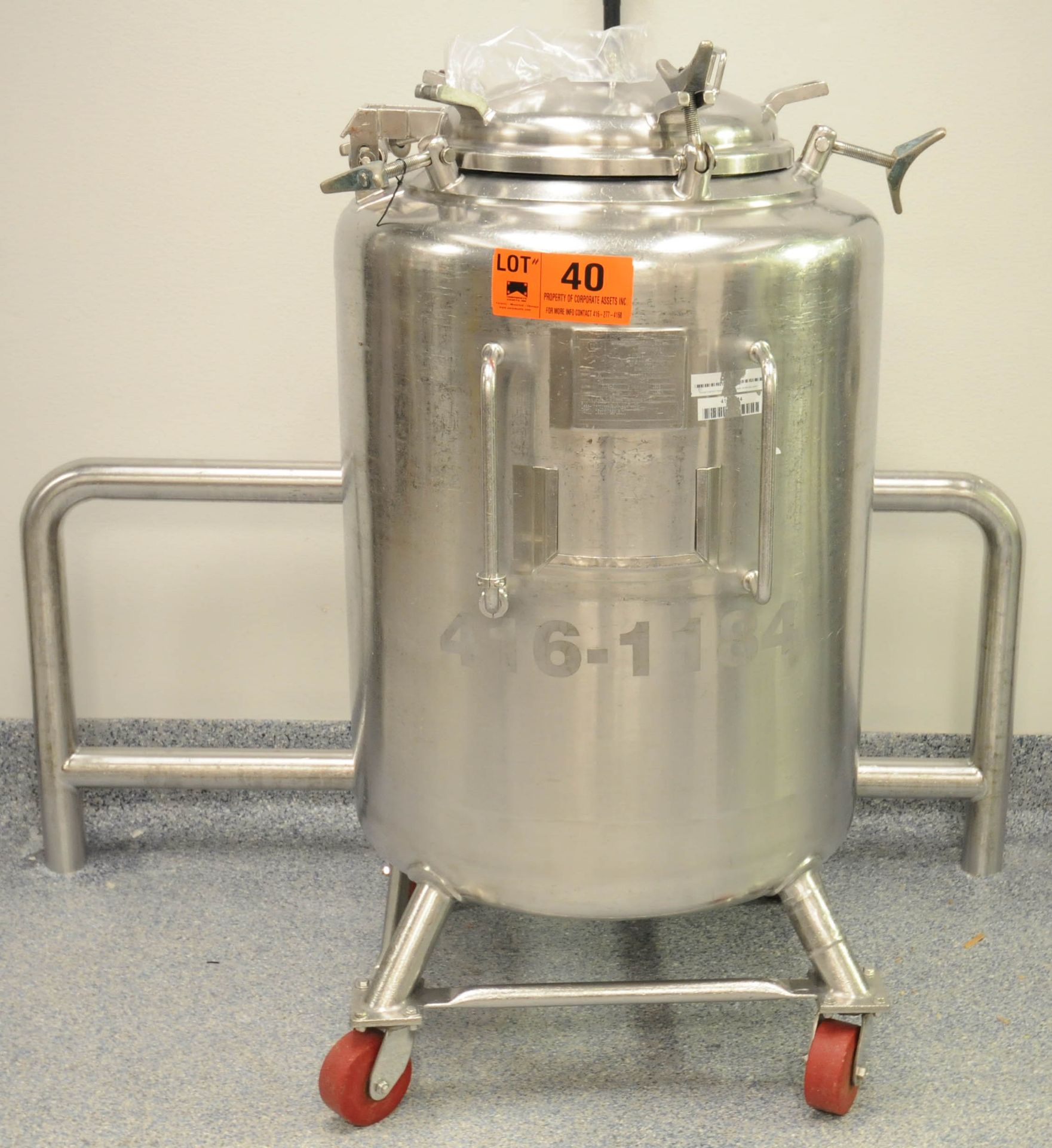 PRECISION STAINLESS 50188D PORTABLE SINGLE WALL STAINLESS STEEL TANK WITH 360 LITER CAPACITY,