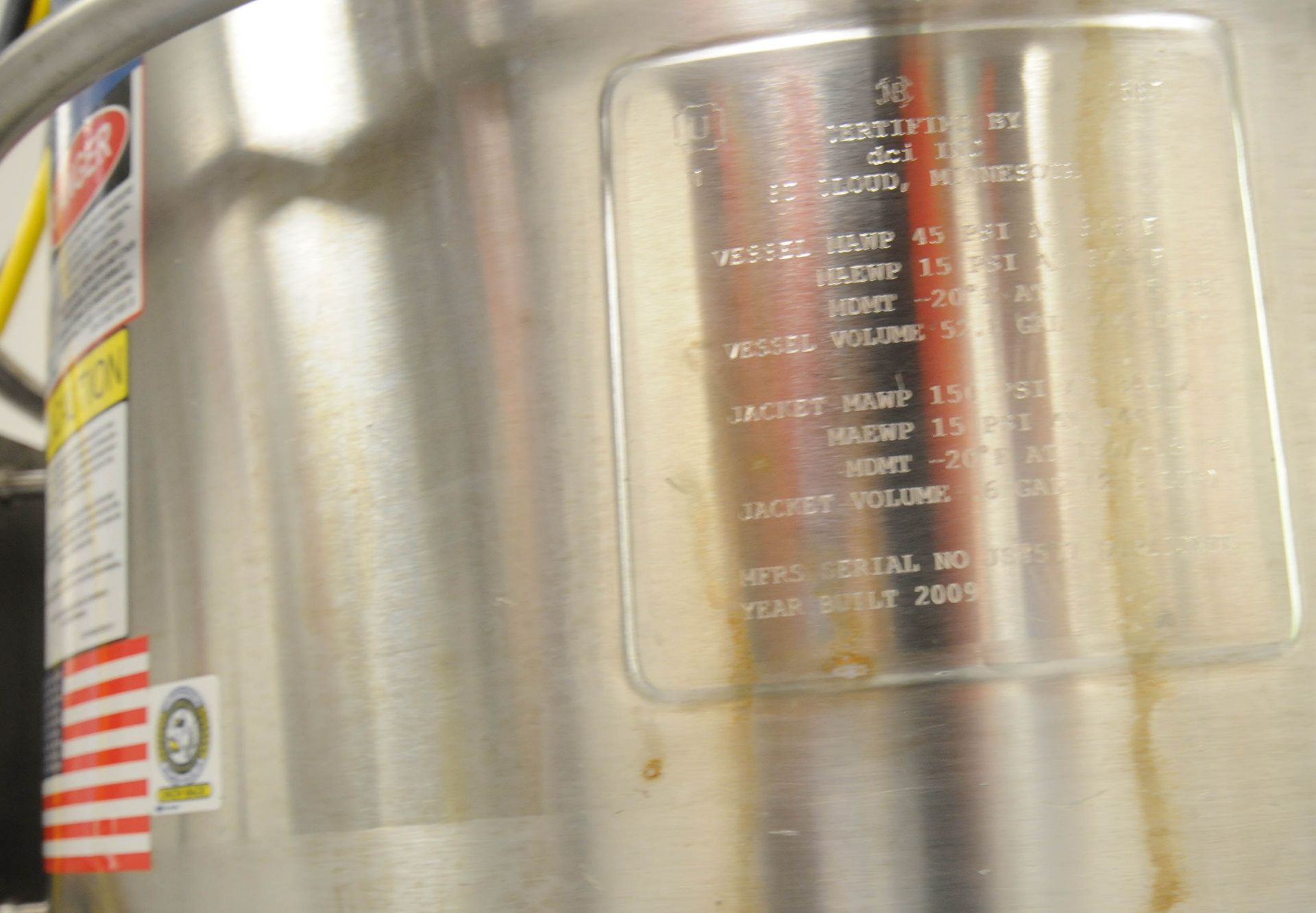 DCI (2009) AHF-M NANO PORTABLE JACKETED STAINLESS STEEL REACTOR VESSEL WITH 200 LITER CAPACITY, - Image 2 of 8
