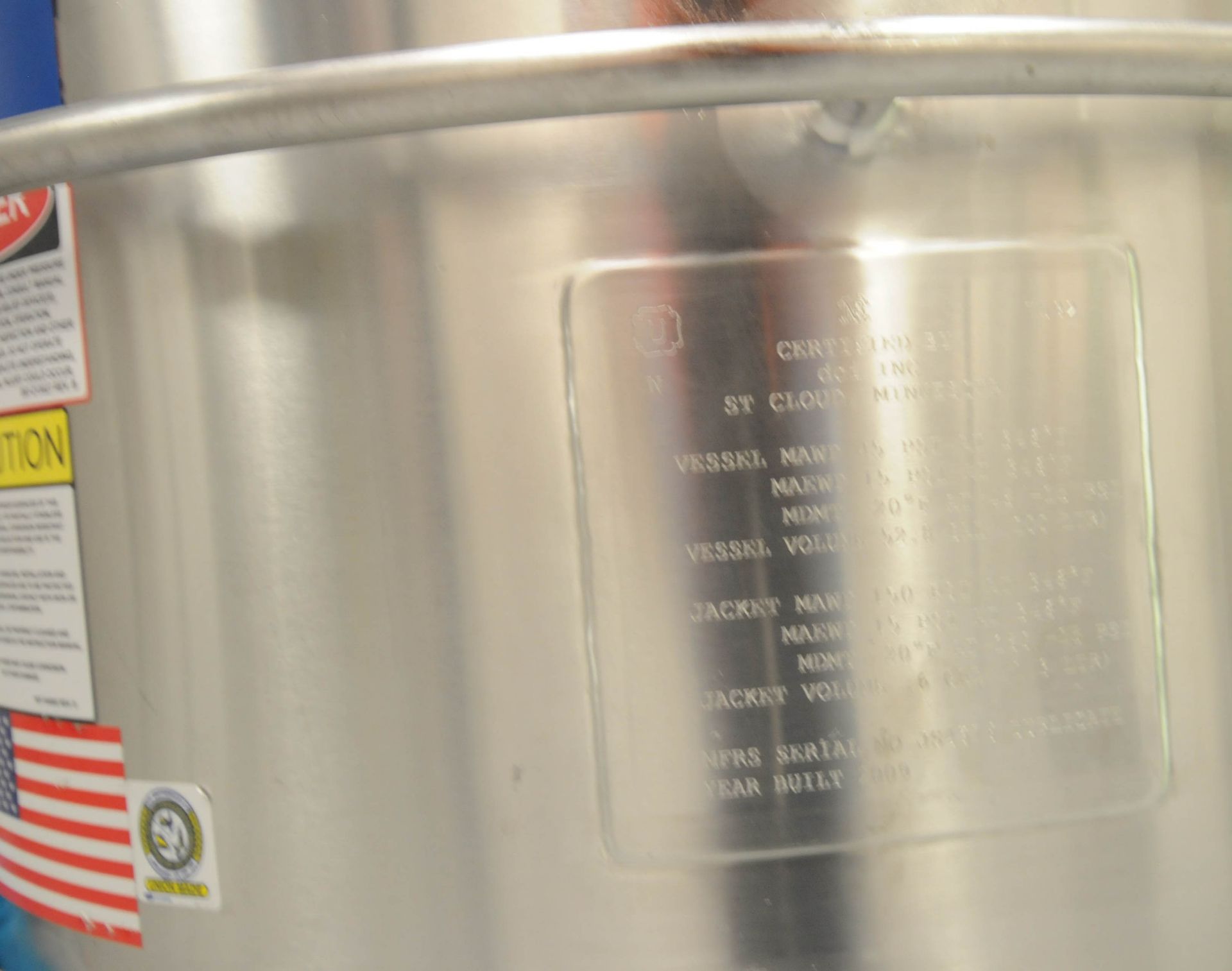 DCI (2009) AHF-M NANO PORTABLE JACKETED STAINLESS STEEL REACTOR VESSEL WITH 200 LITER CAPACITY, - Image 3 of 11