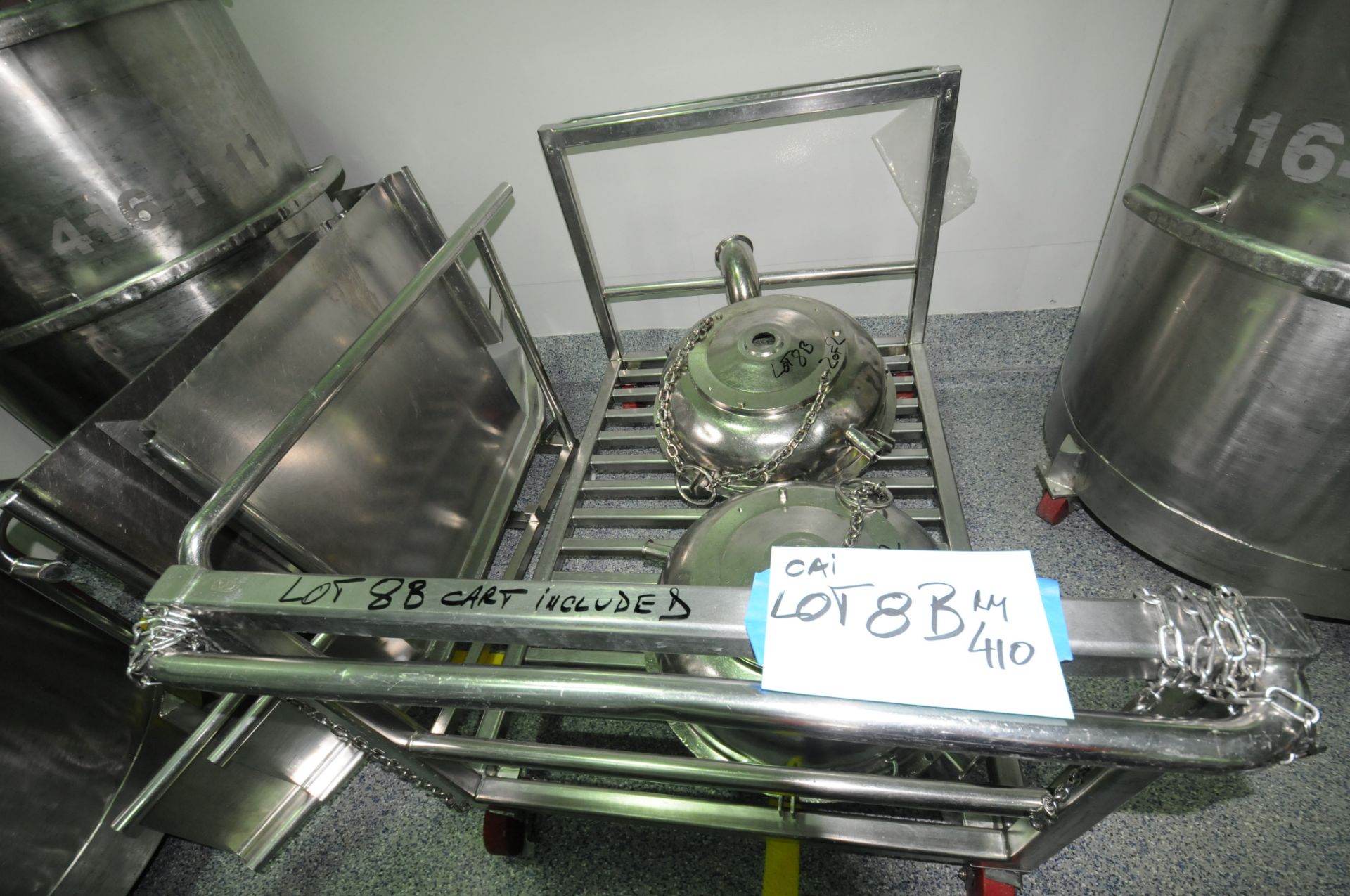 LOT/ WESTFALIA CENTRIFUGE LIDS WITH CART (RM 410) - Image 2 of 2