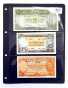 Three Australian banknotes comprising one 10s note (1942 signed by H T Armitage),