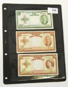 Three Maltese banknotes comprising one 10s note 1949-1951,