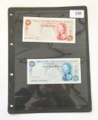 Isle of Man £1 banknote (1961 sign 2) an Isle of Man £5 banknote (1961 sign 2),