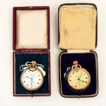 Rolled gold Northern Goldsmiths Co, Newcastle Admiralty pocket watch with enamel dial,