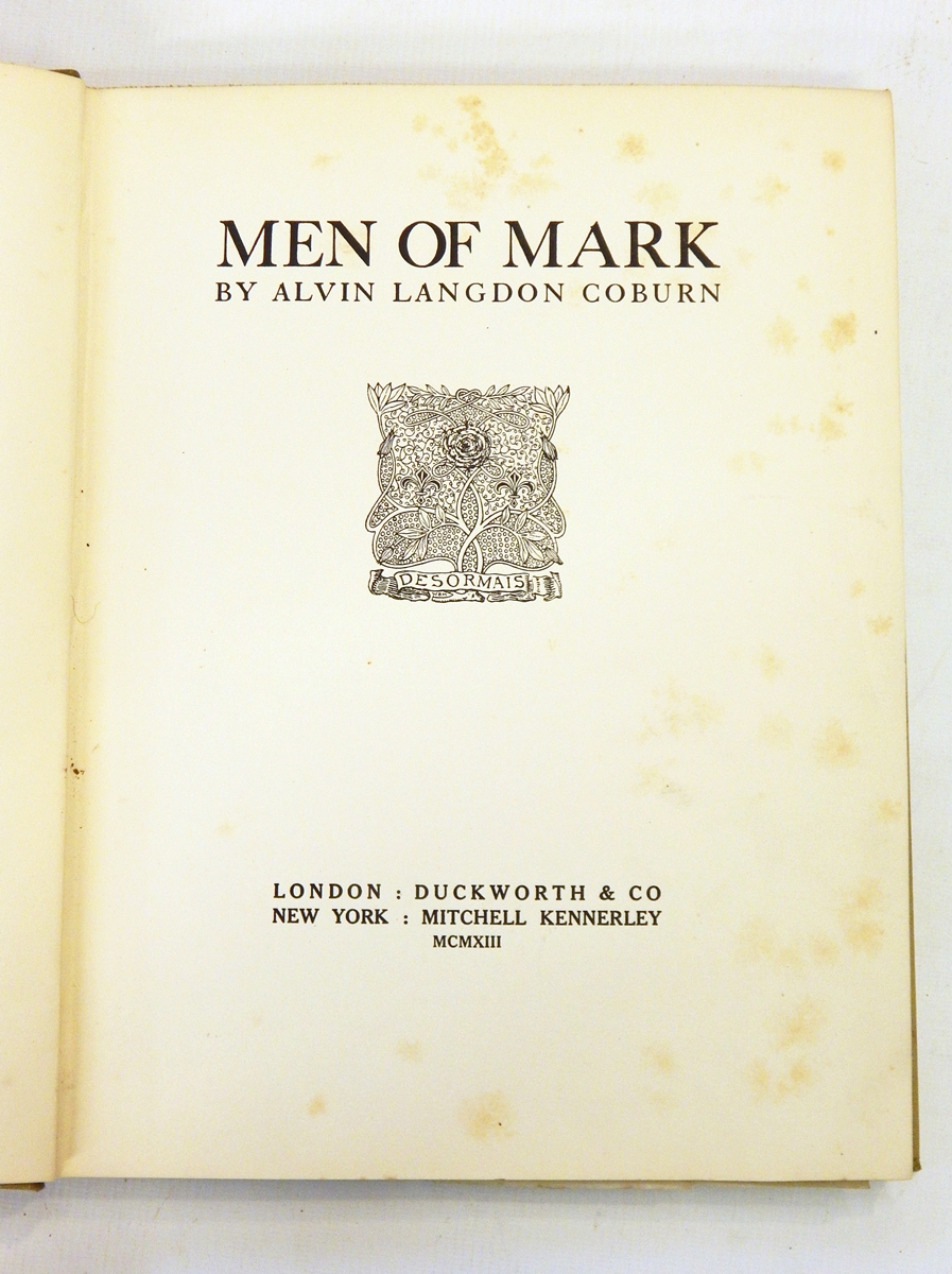 Coburn, Alvin Langdon "Men of Mark", Duckworth & Co 1913, Valentine Press, - Image 2 of 3