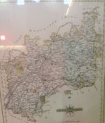 Two handcoloured maps of Gloucestershire and Herefordshire